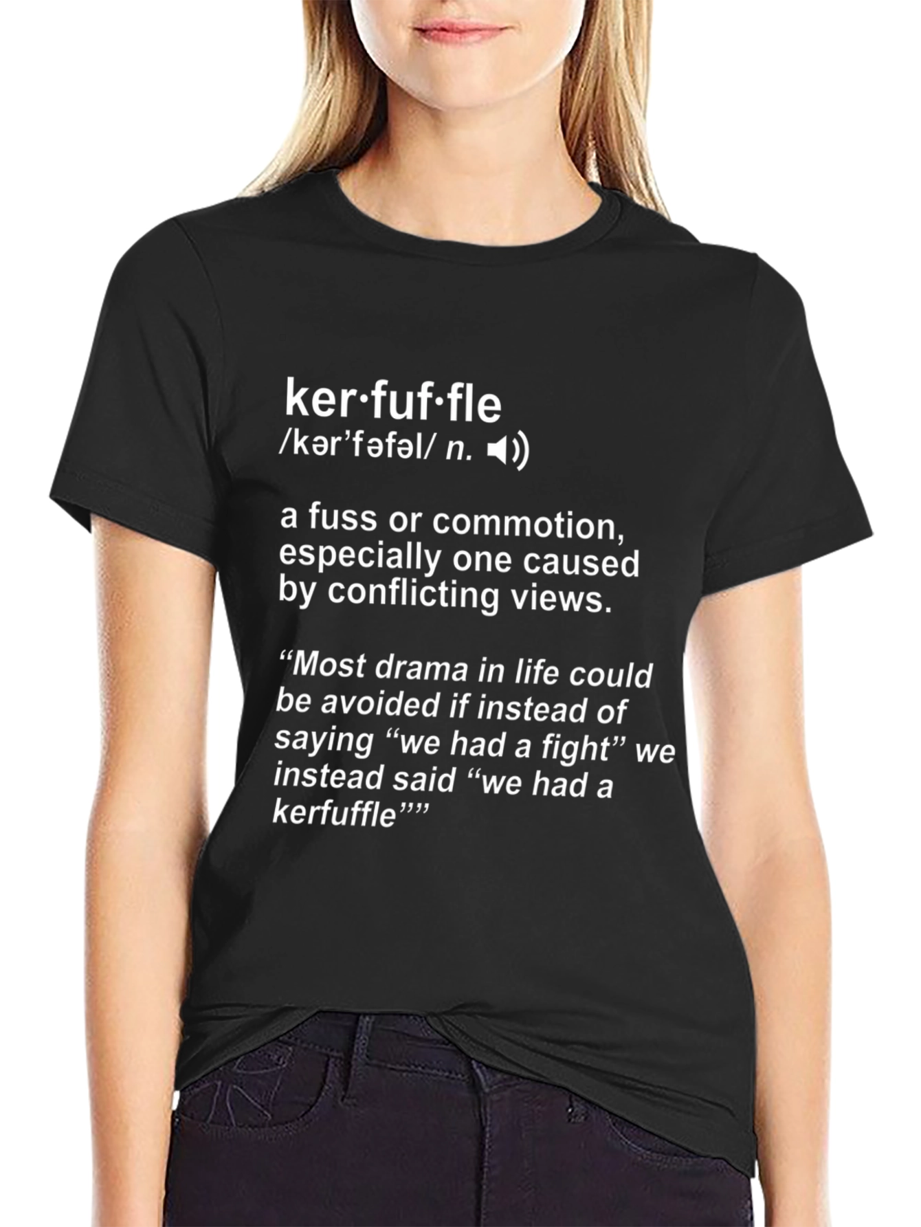Black Kerfuffle Definition Graphic T-Shirt view 2