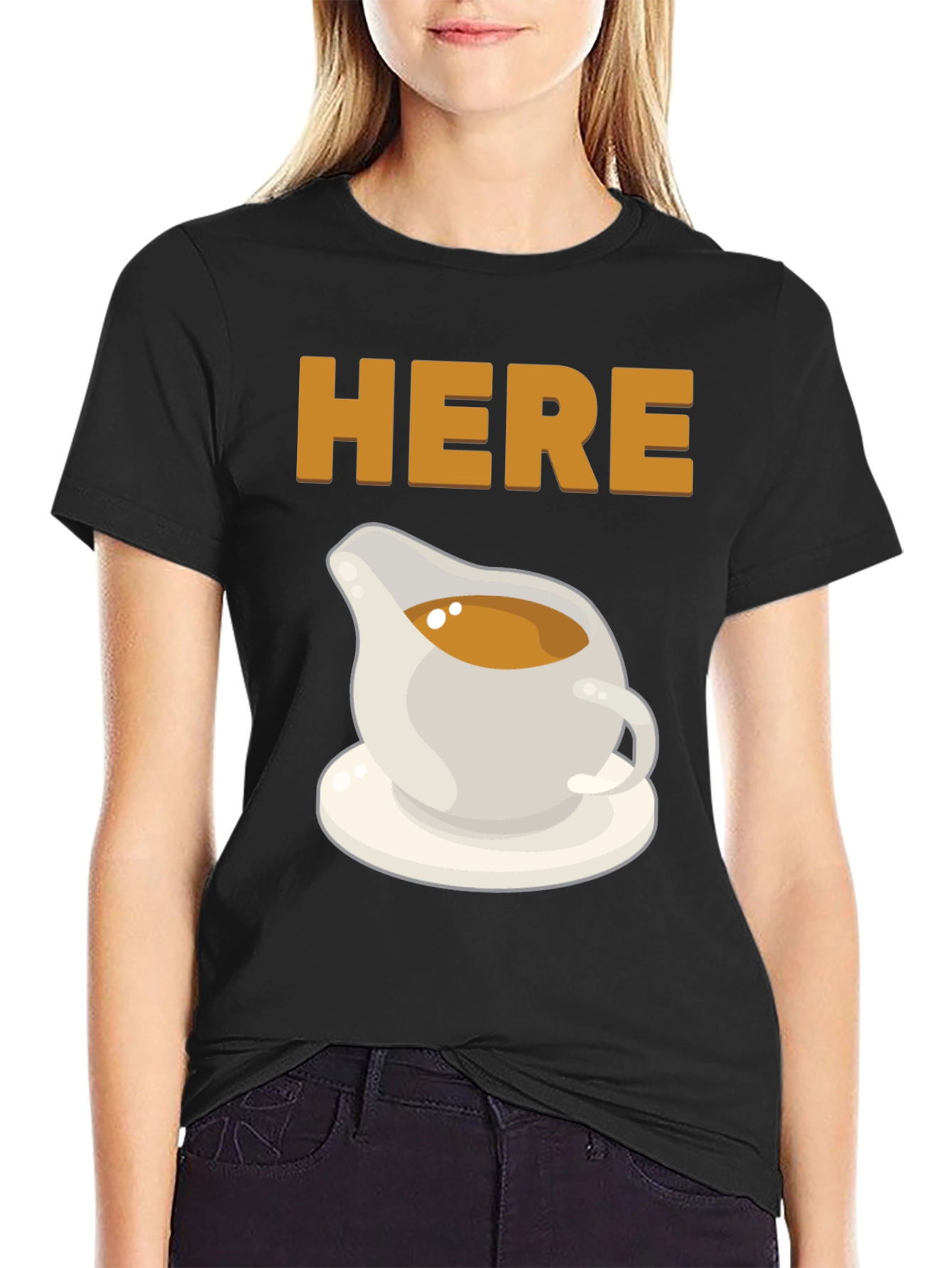 Black Here for the Gravy T-Shirt, Thanksgiving Tee view 2