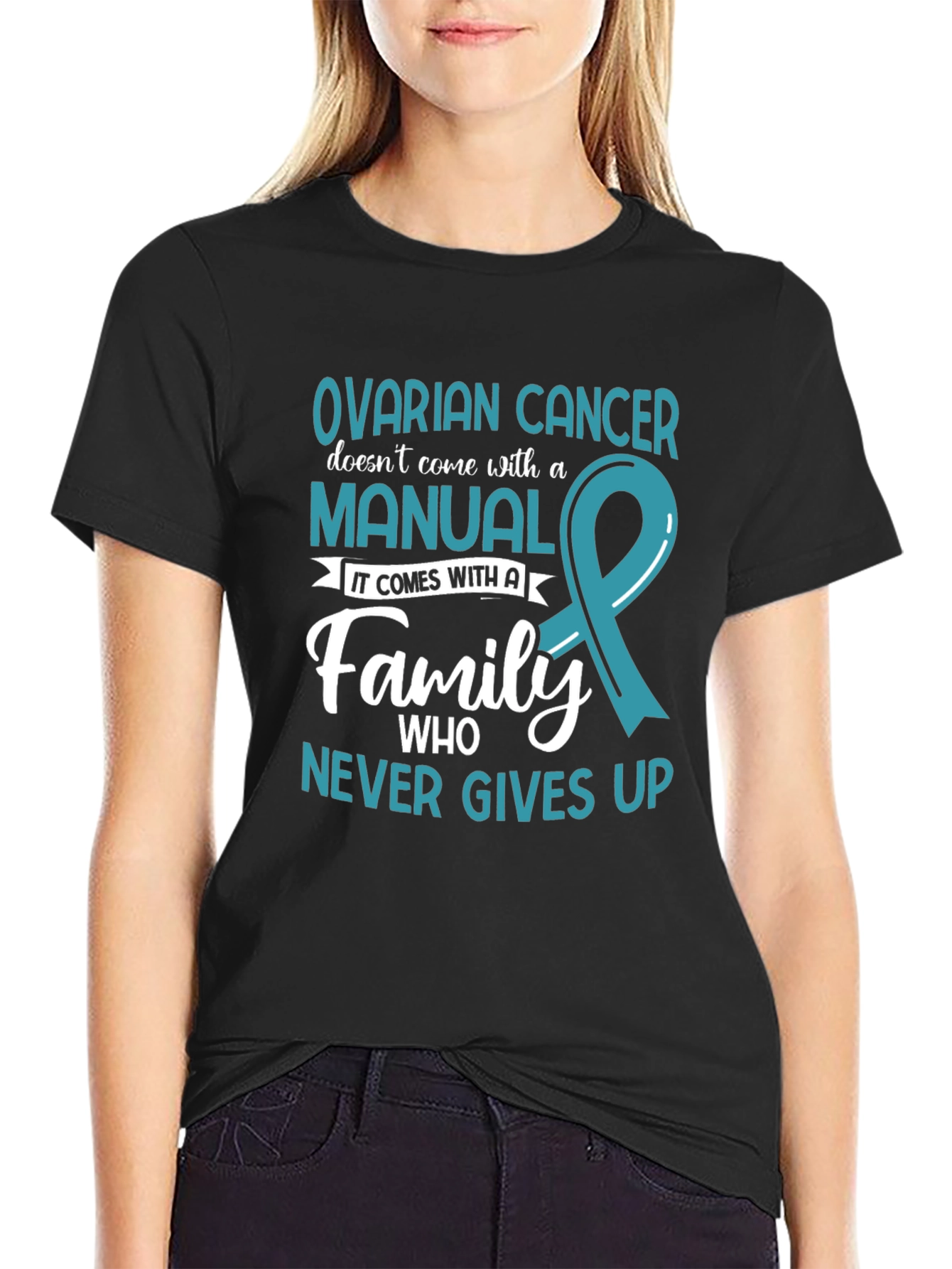 Ovarian Cancer Awareness T-Shirt - Family Support Tee - 2