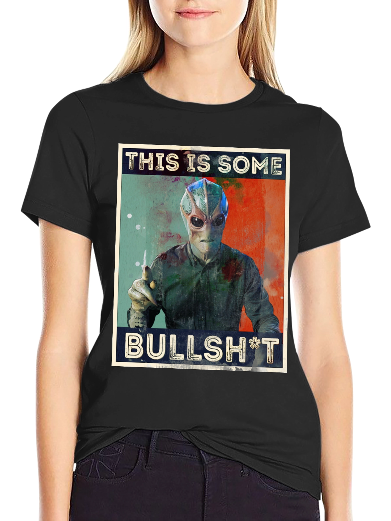 Black This Is Some Bullsh*t Alien Graphic Tee view 2