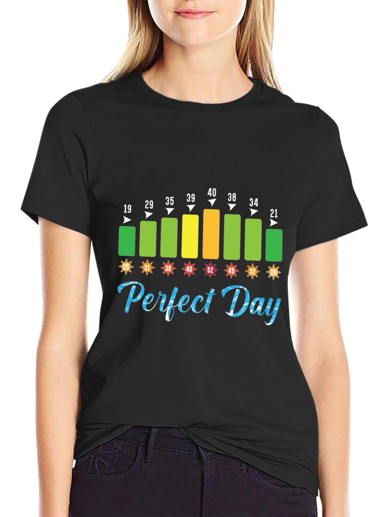 Black Perfect Day Temperature T-Shirt view 2