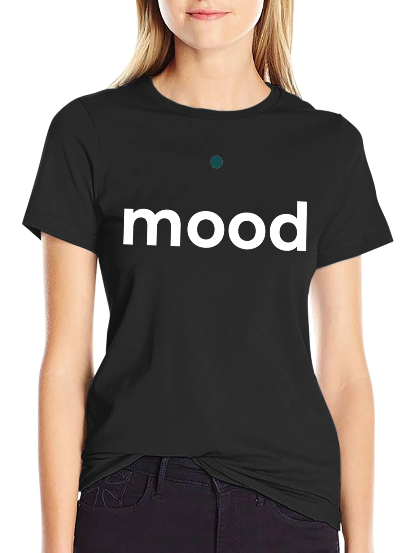 Black Mood Graphic Tee - Black Cotton Blend T-Shirt view 2