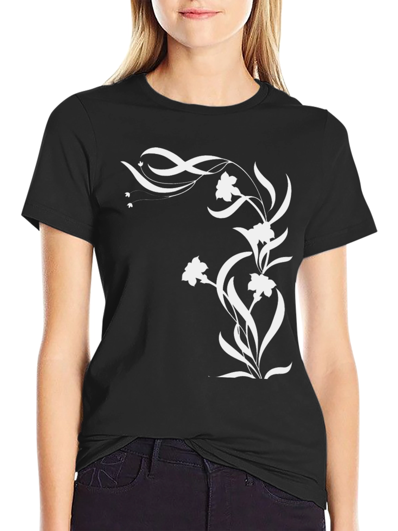 Floral Graphic Black T-Shirt - Stylish Men's Tee - 2