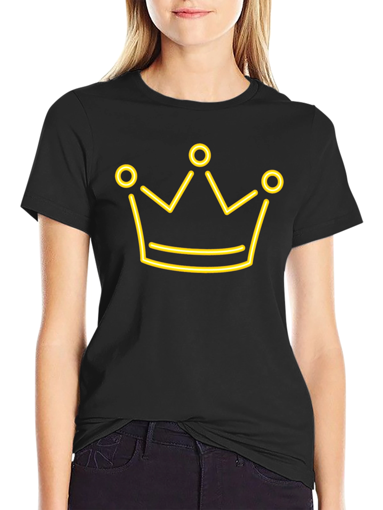 Black Neon Crown Graphic Tee - Black view 2