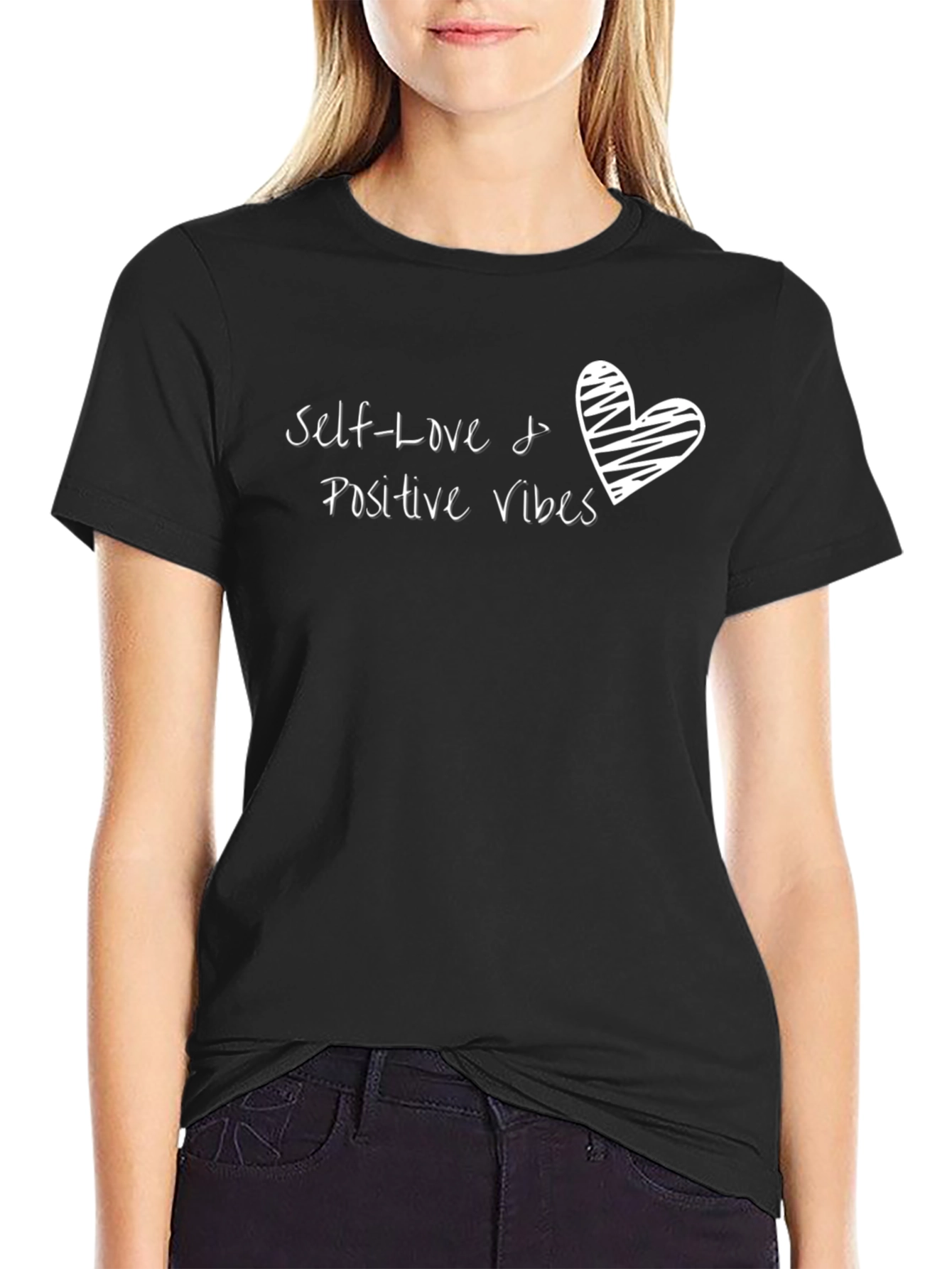 Black Self-Love & Positive Vibes Graphic Tee view 2