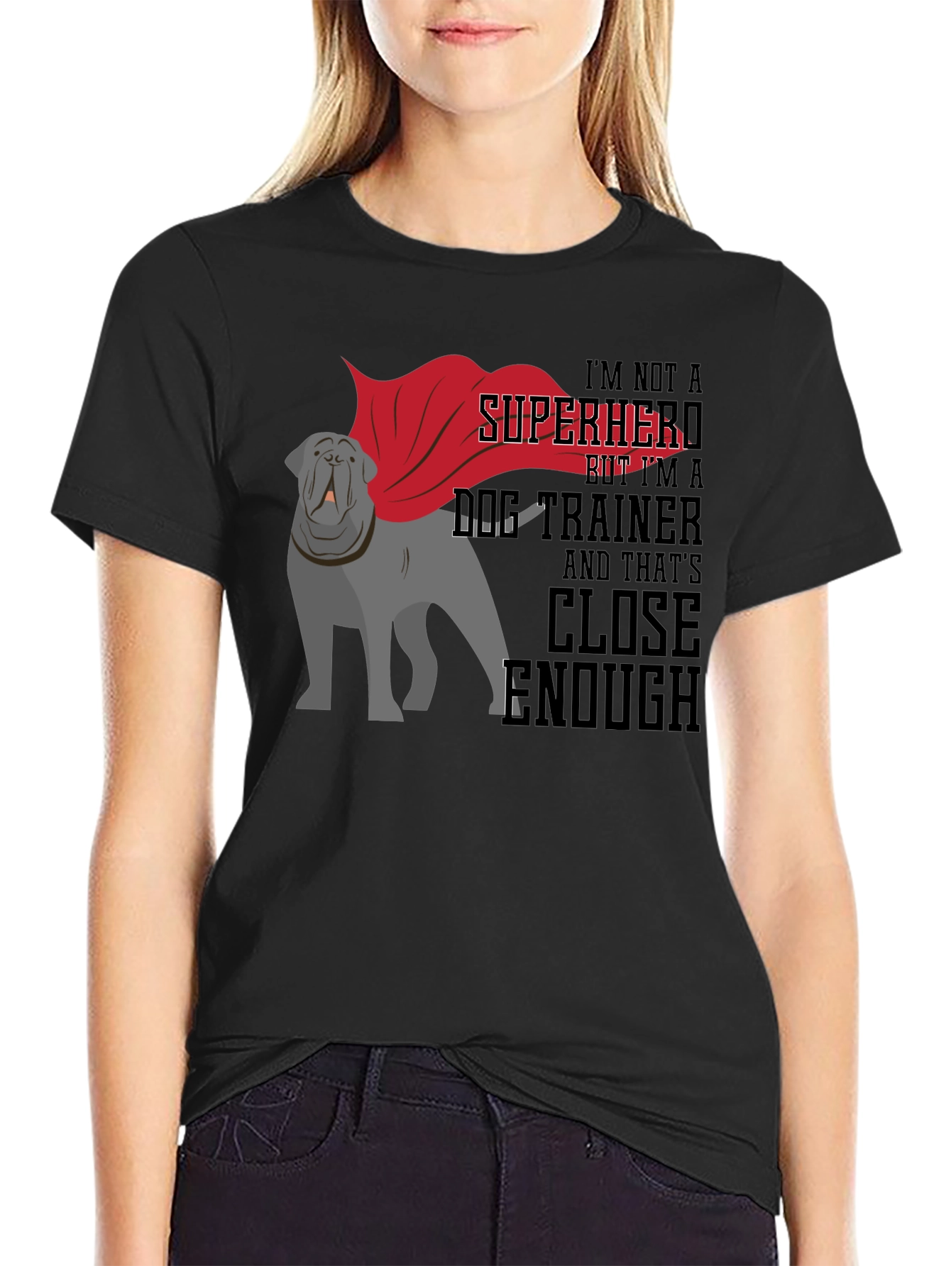 Black Dog Trainer Superhero T-Shirt - Unisex Tee view 2