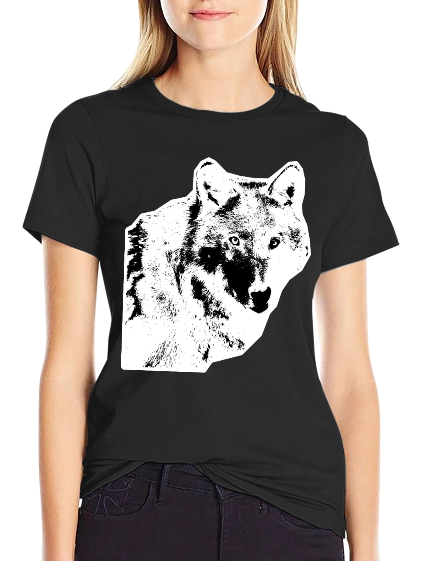 Black Black Wolf Graphic Tee view 2