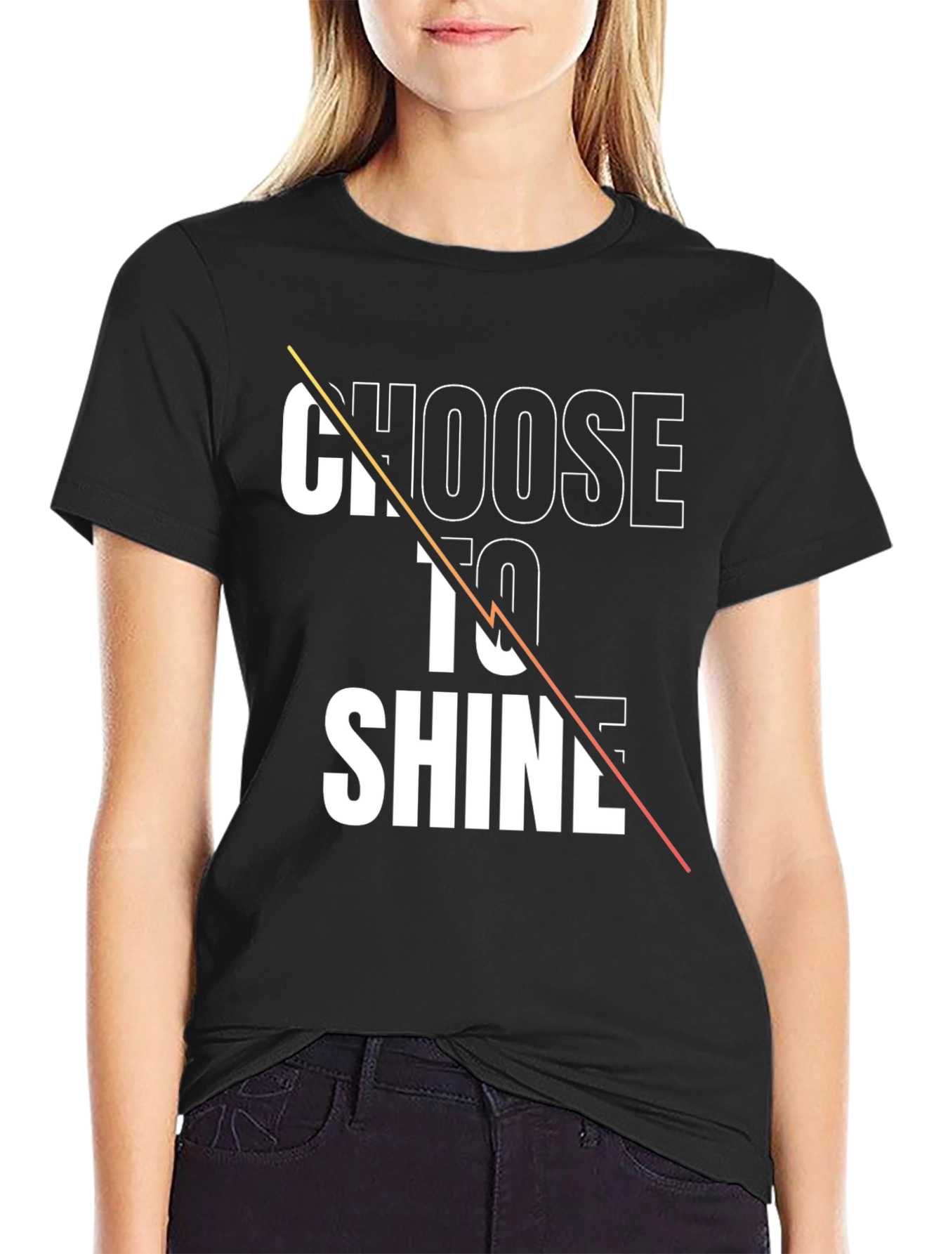 Black Choose to Shine Graphic Tee - Stylish Black T-Shirt view 2