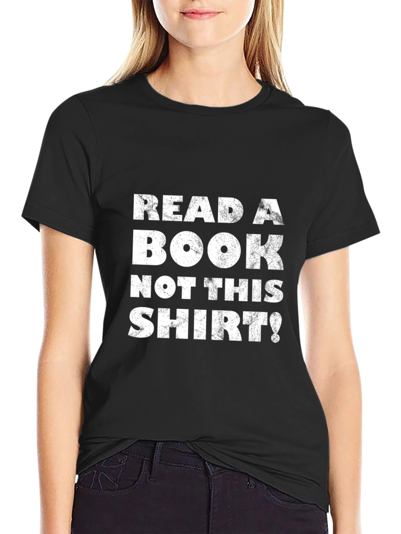 Black Read a Book T-Shirt - Funny Novelty Graphic Tee view 2