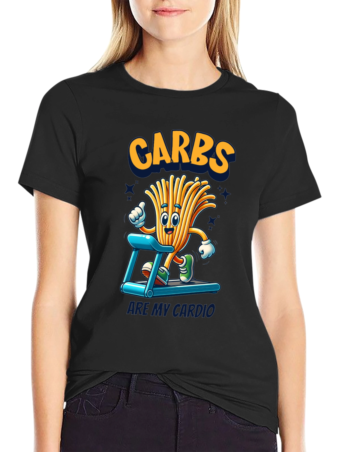 Black Carbs Are My Cardio Funny T-Shirt view 2