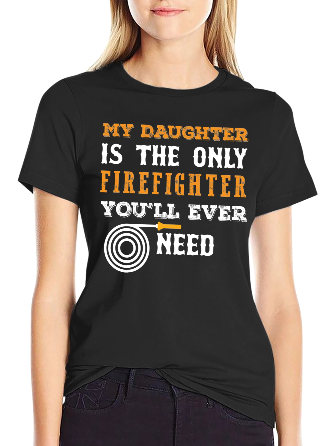 Black Firefighter's Daughter T-Shirt - Heroic Pride Tee view 2