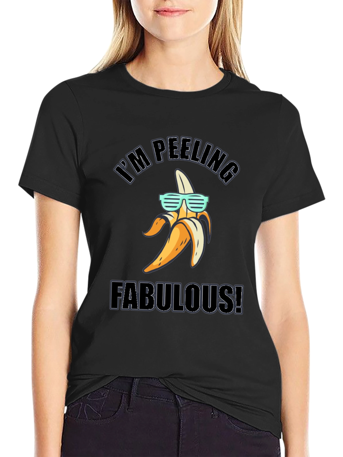 Black I'm Peeling Fabulous! Banana T-Shirt view 2