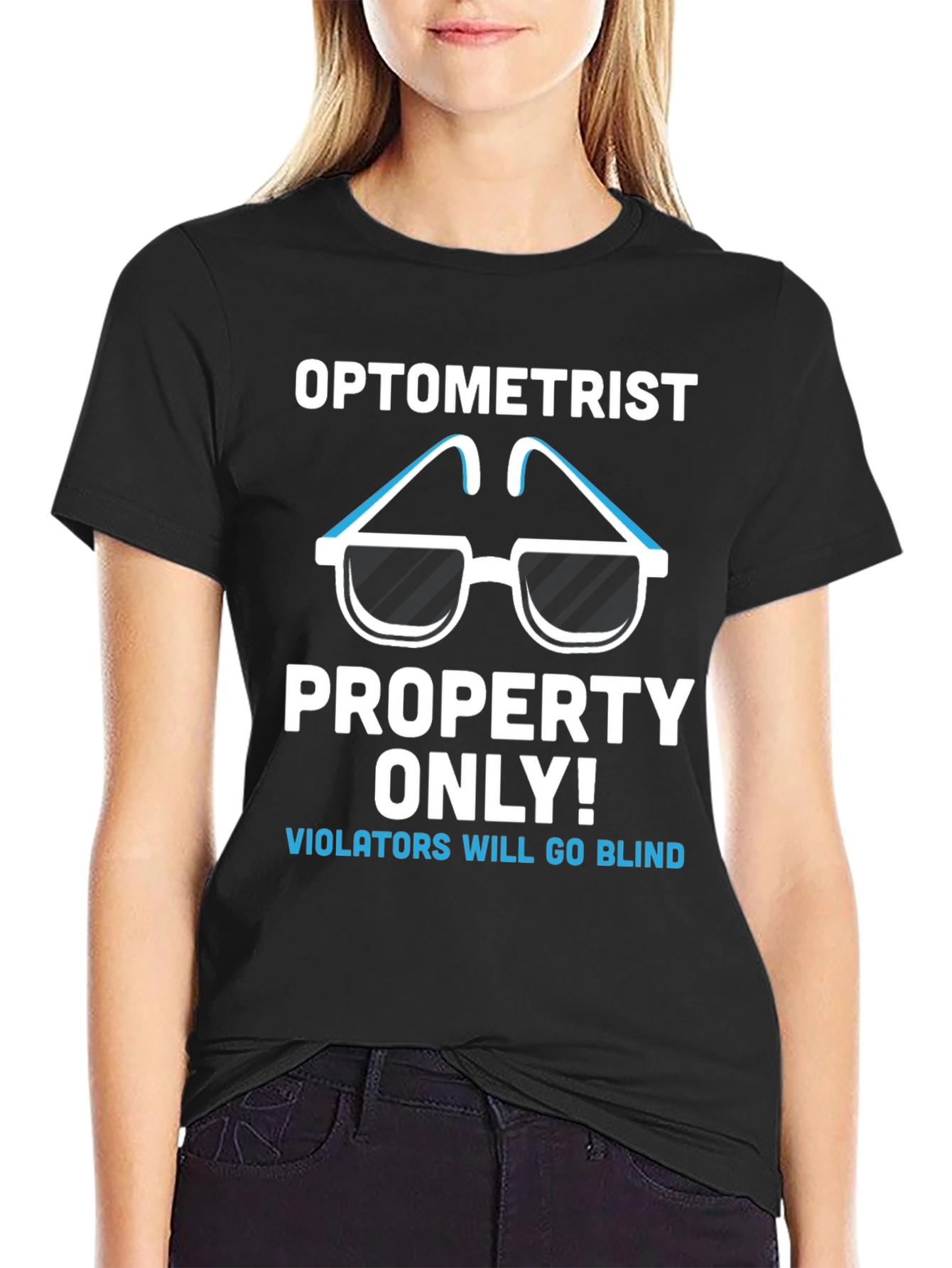 Black Optometrist Property T-Shirt Funny Eye Doctor Tee view 2