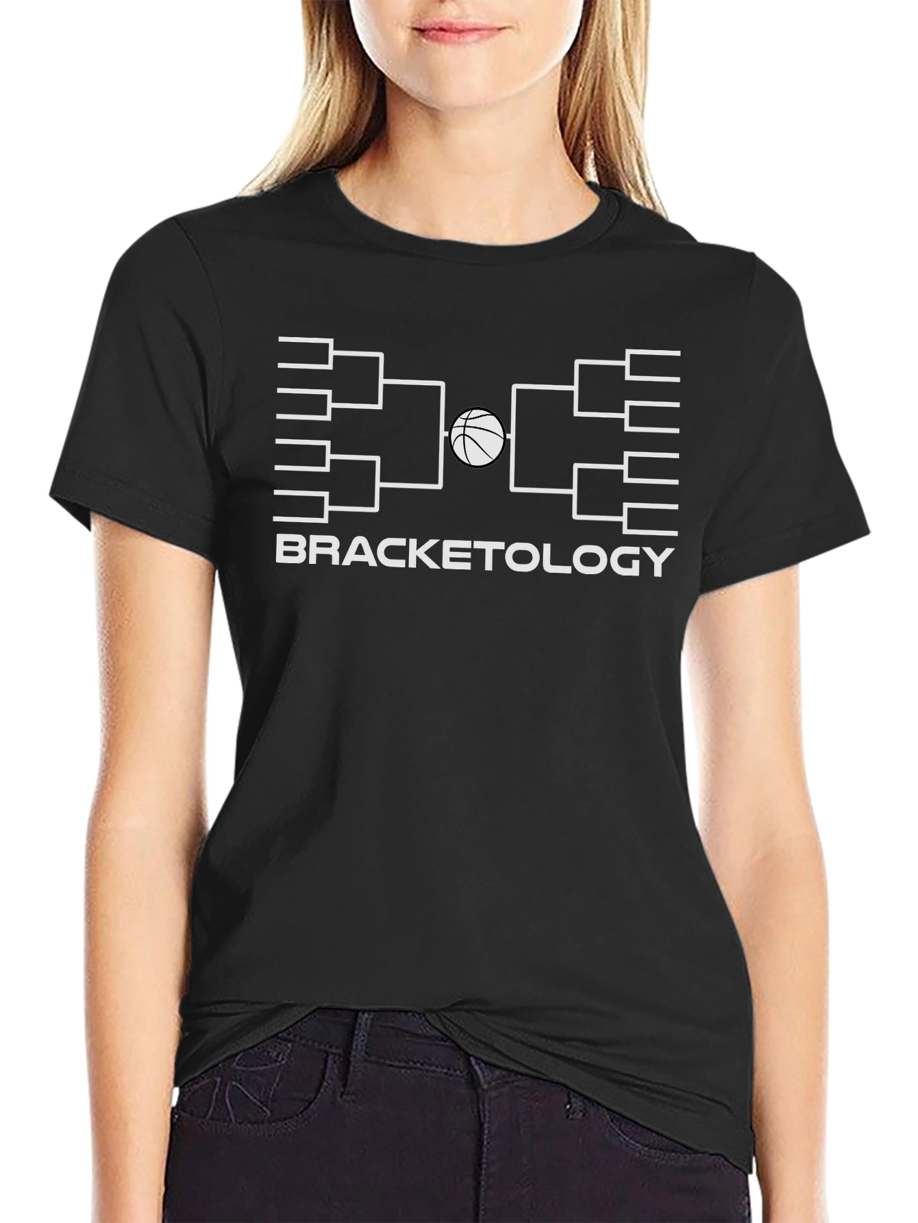 Black Bracketology Basketball Tournament T-Shirt view 2