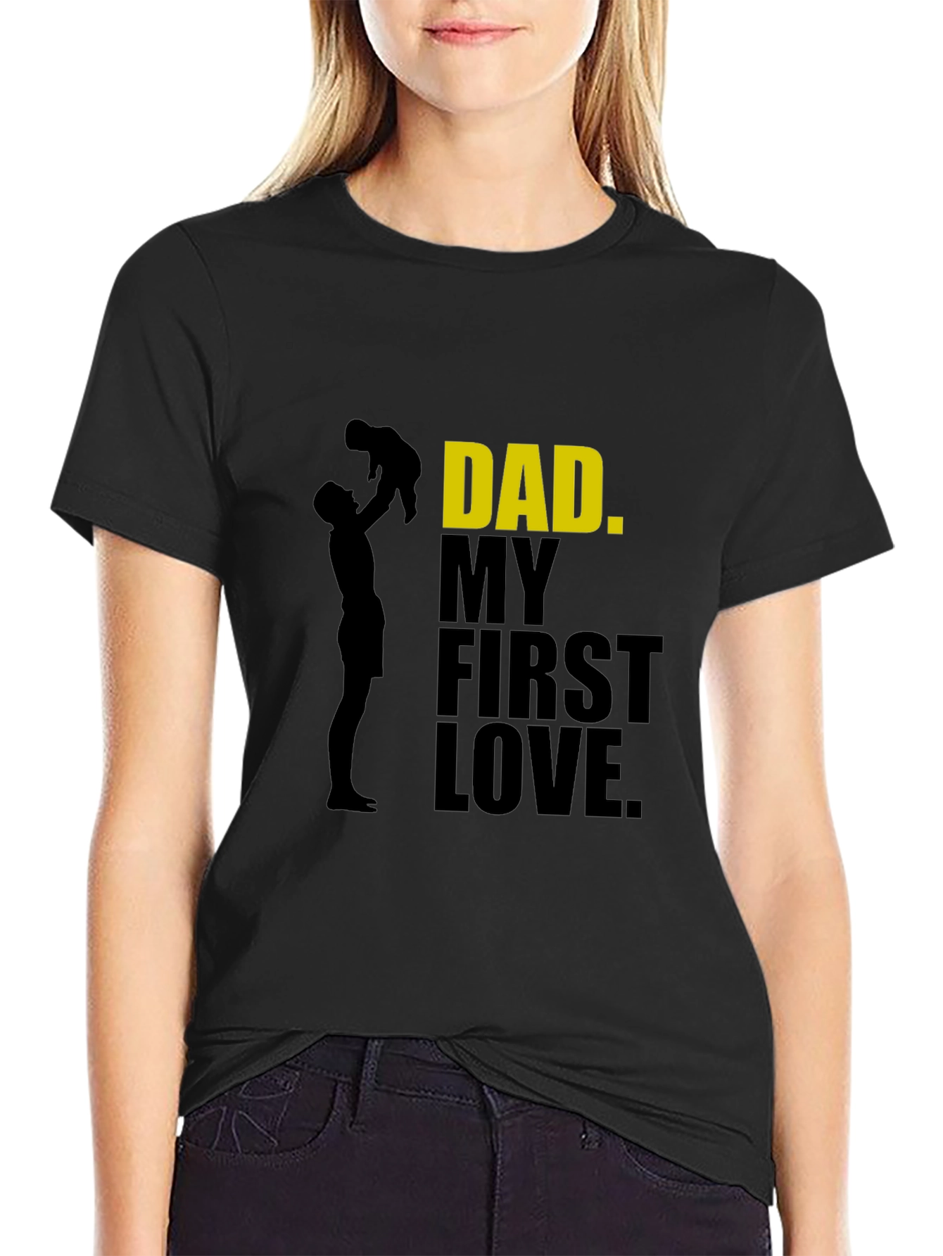 Black Dad My First Love T-Shirt - Father's Day Gift view 2