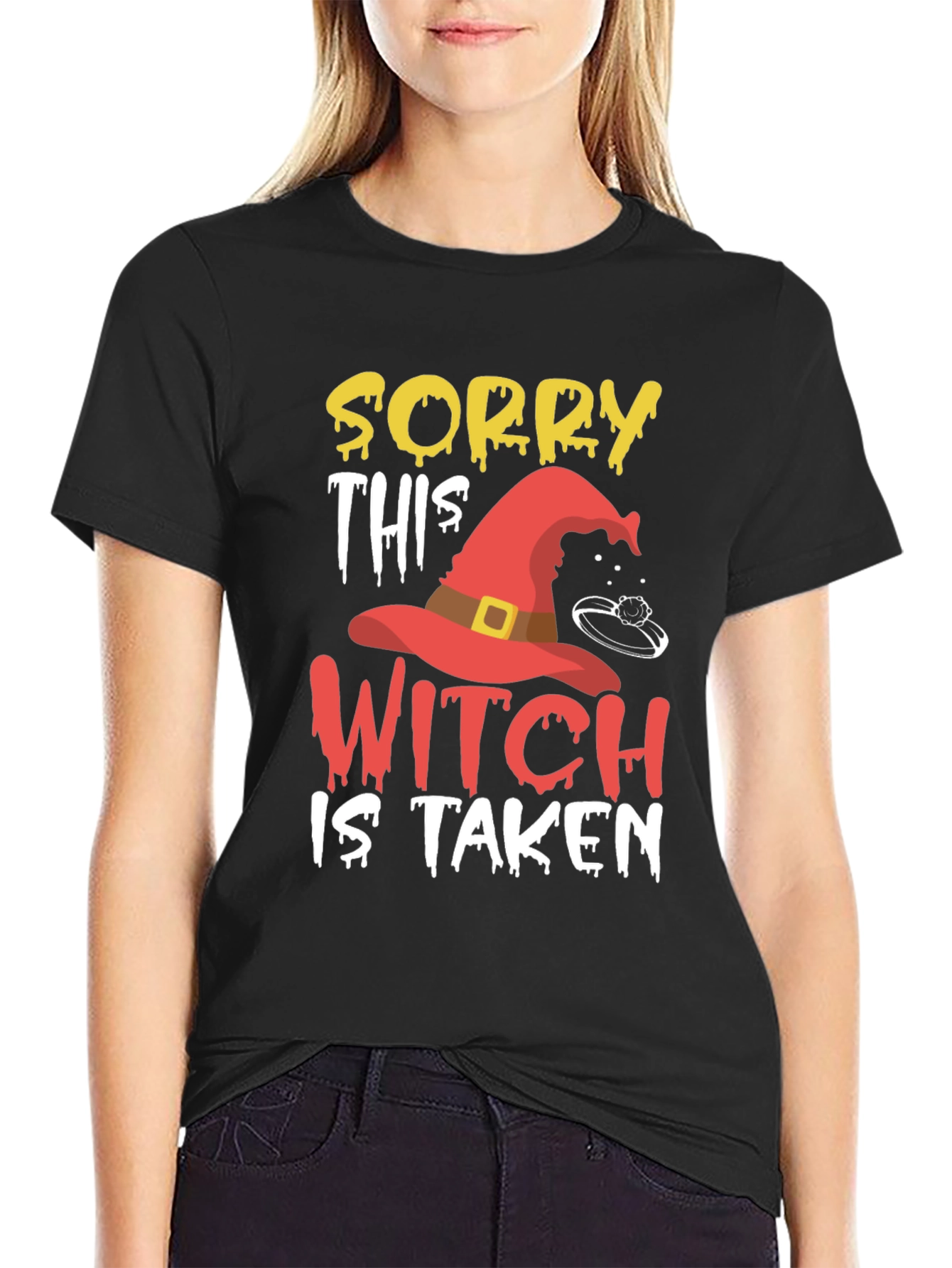 Black Sorry This Witch Is Taken Graphic T-Shirt view 2