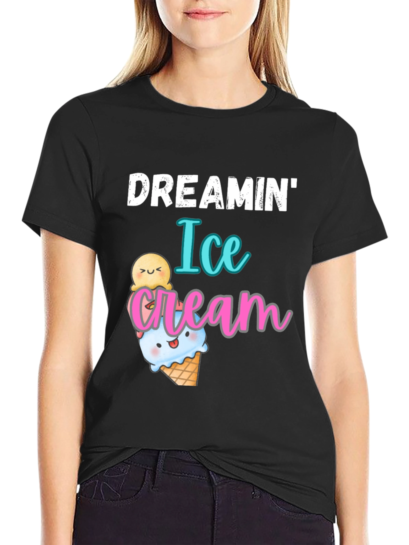 Black Dreamin' Ice Cream Graphic T-Shirt view 2