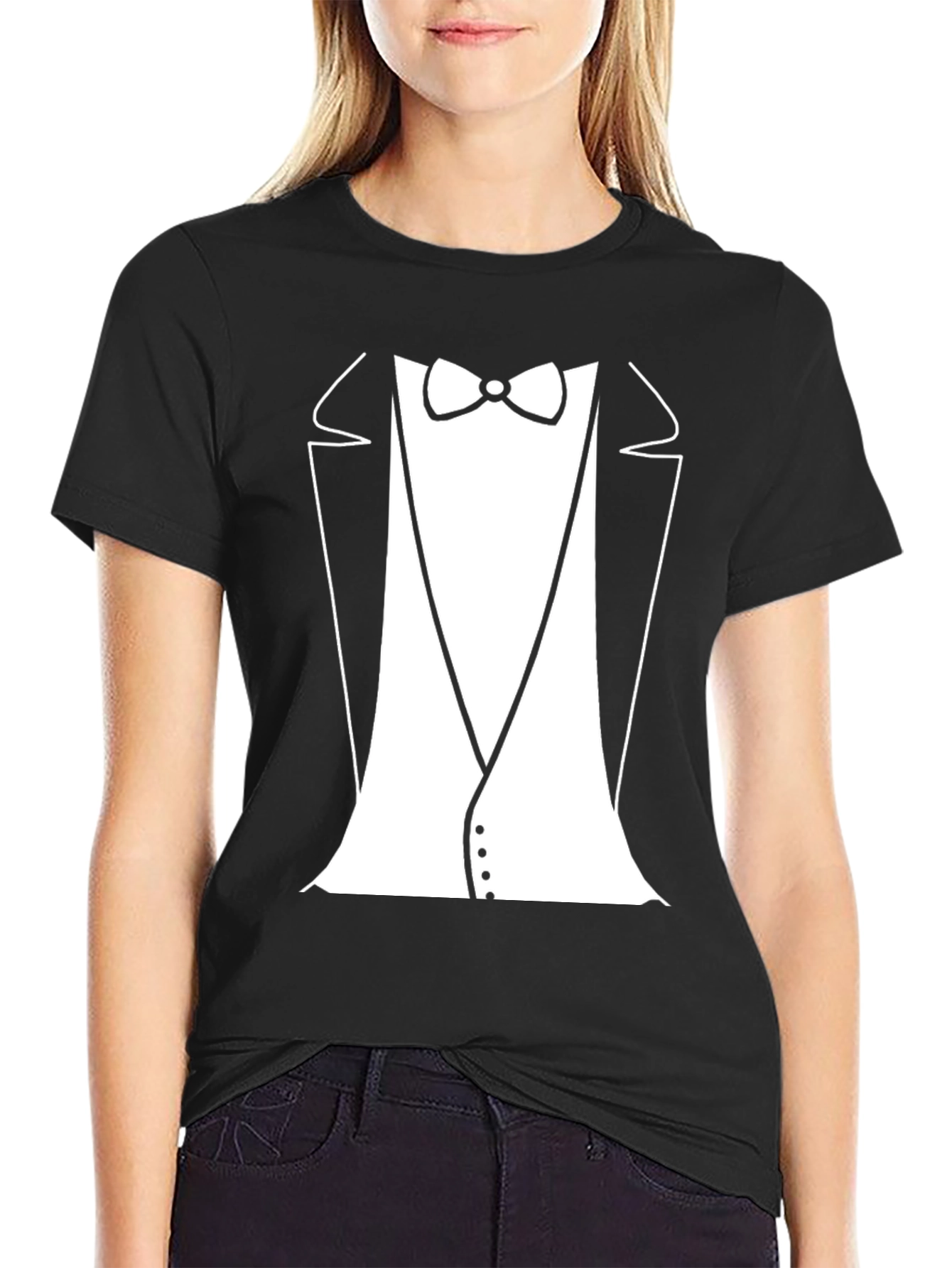 Black Tuxedo T-Shirt - Instant Formal Wear! view 2