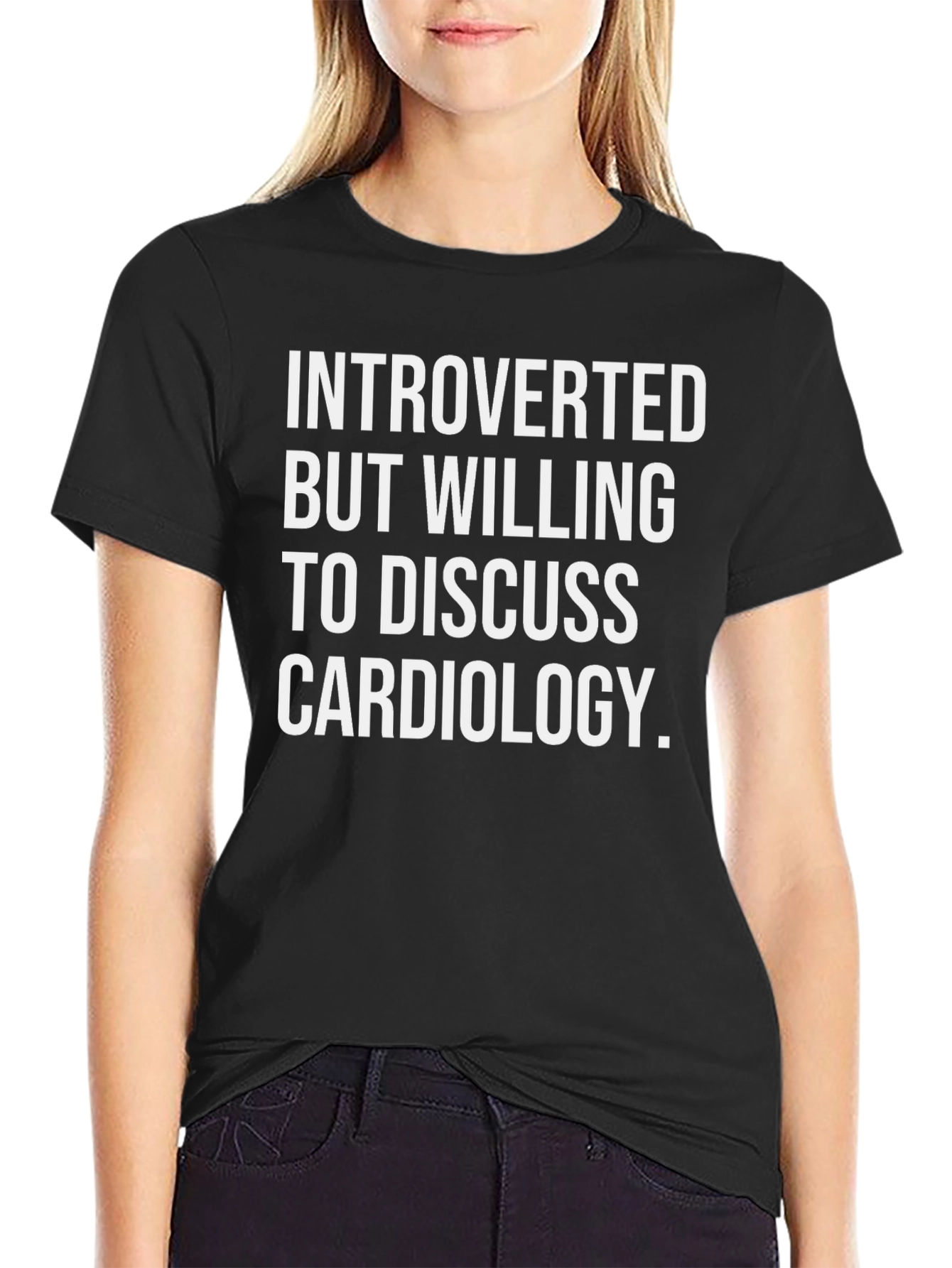 Black Introverted Cardiology T-Shirt view 2
