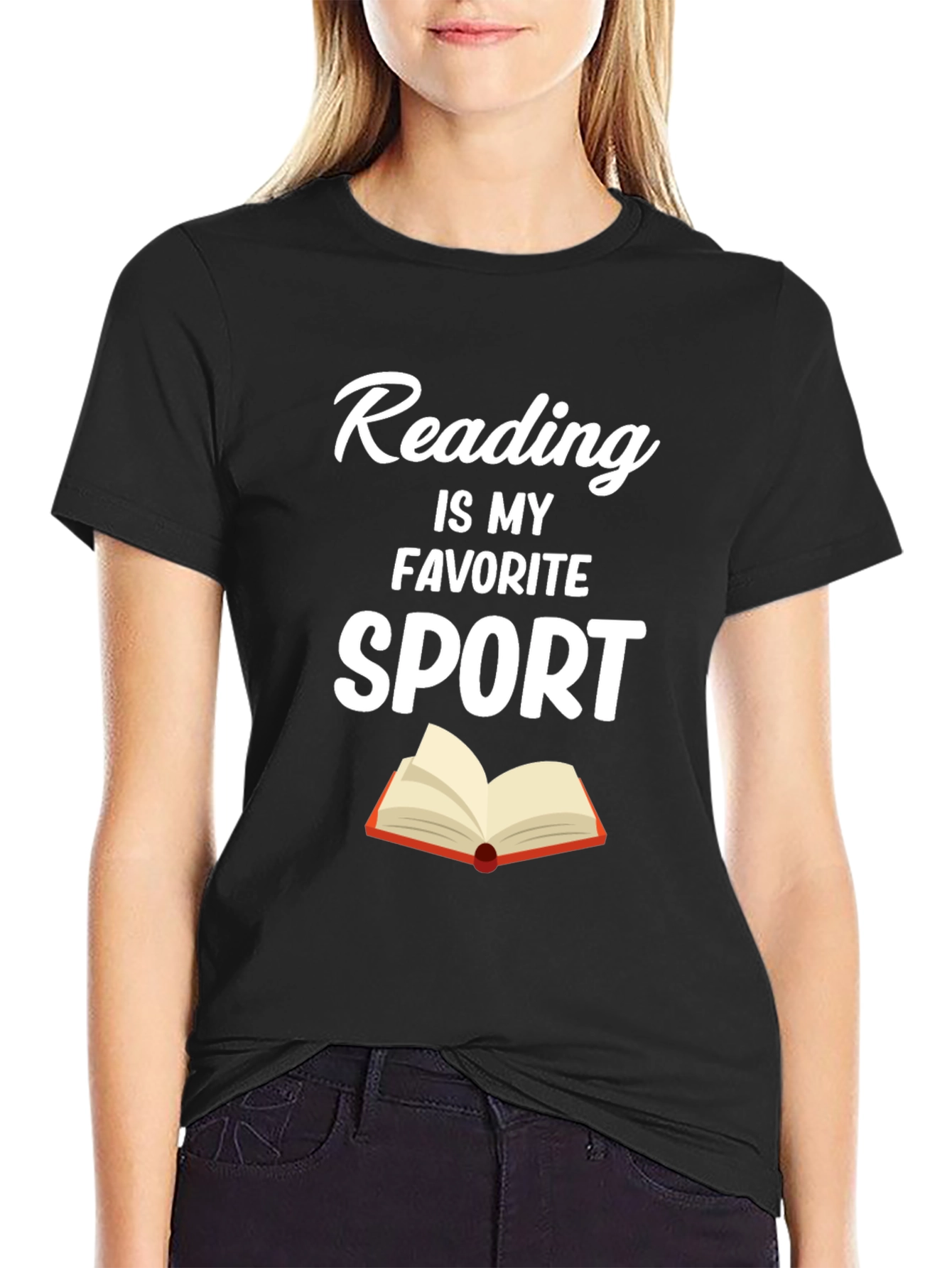 Black Reading is My Favorite Sport T-Shirt view 2