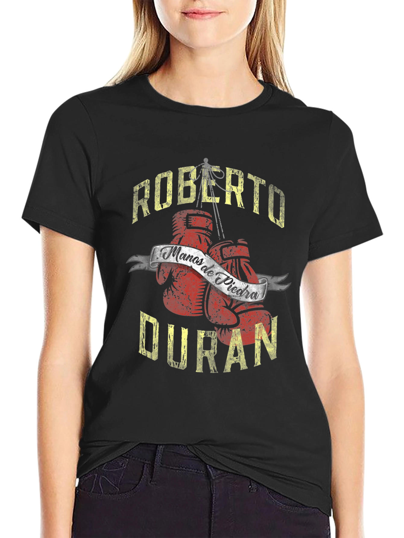 Black Roberto Duran Boxing T-Shirt view 2
