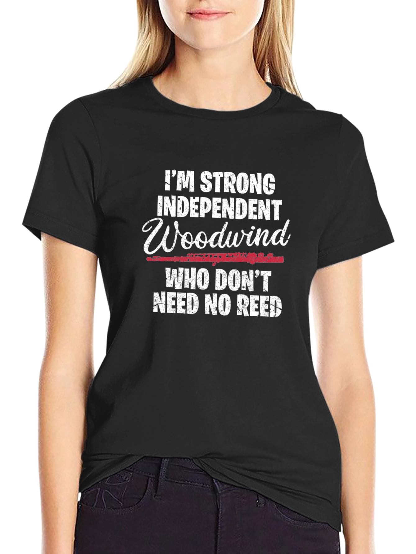 Black Strong Independent Woodwind T-Shirt view 2