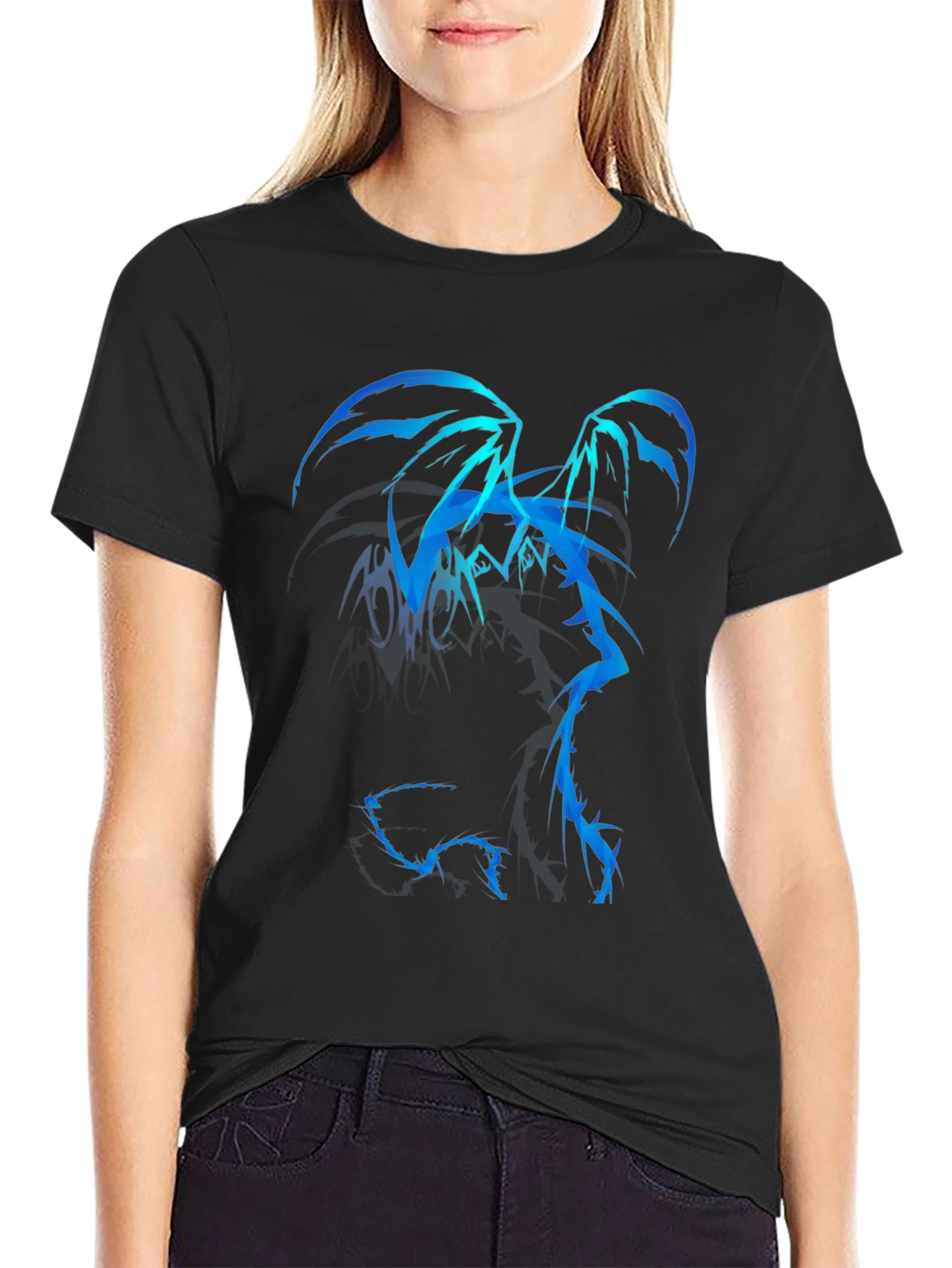Black Blue Dragon Graphic Tee - Men's Black T-Shirt view 2