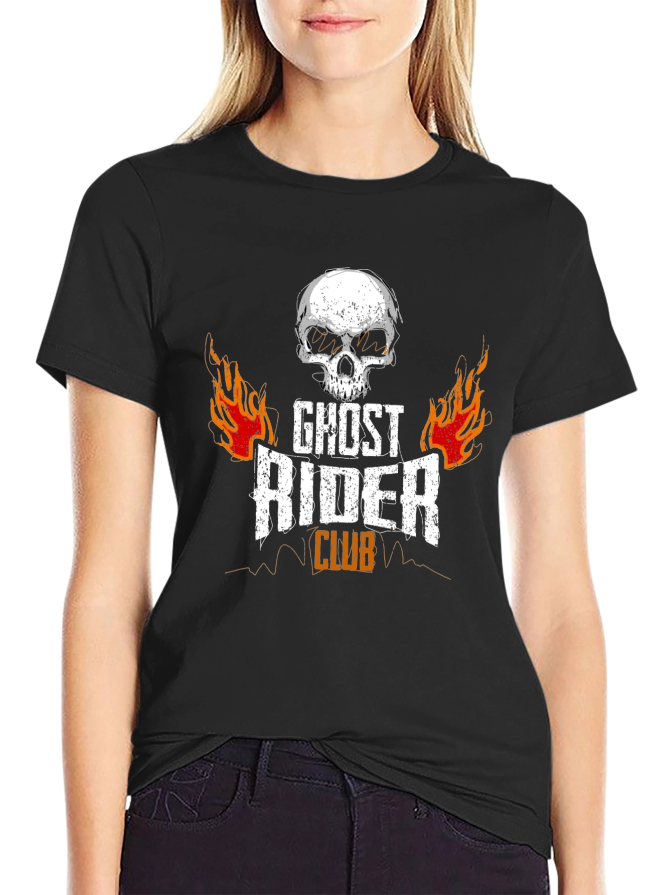 Black Ghost Rider Club Black T-Shirt view 2