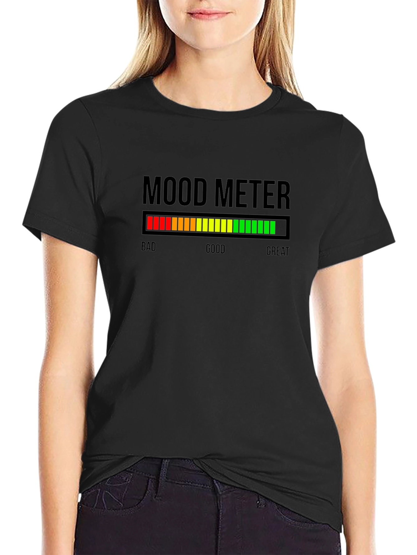 Black Mood Meter Graphic T-Shirt - Express Your Feelings! view 2