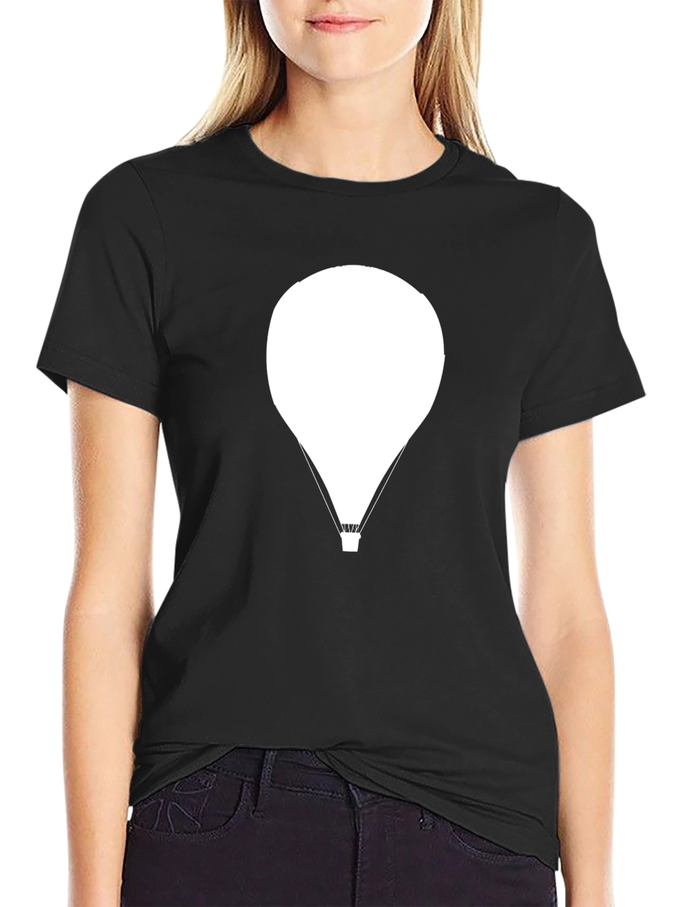 Black Black Tee with Hot Air Balloon Graphic view 2