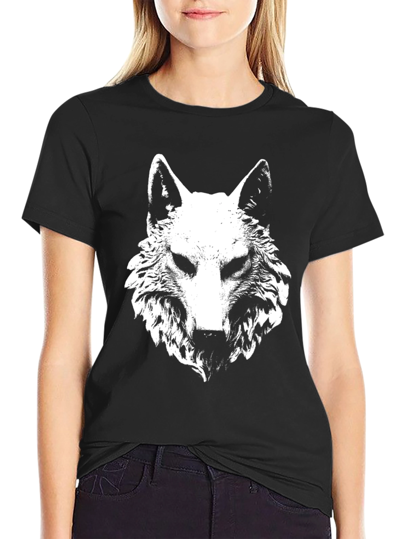 Black Black Wolf Graphic T-Shirt view 2