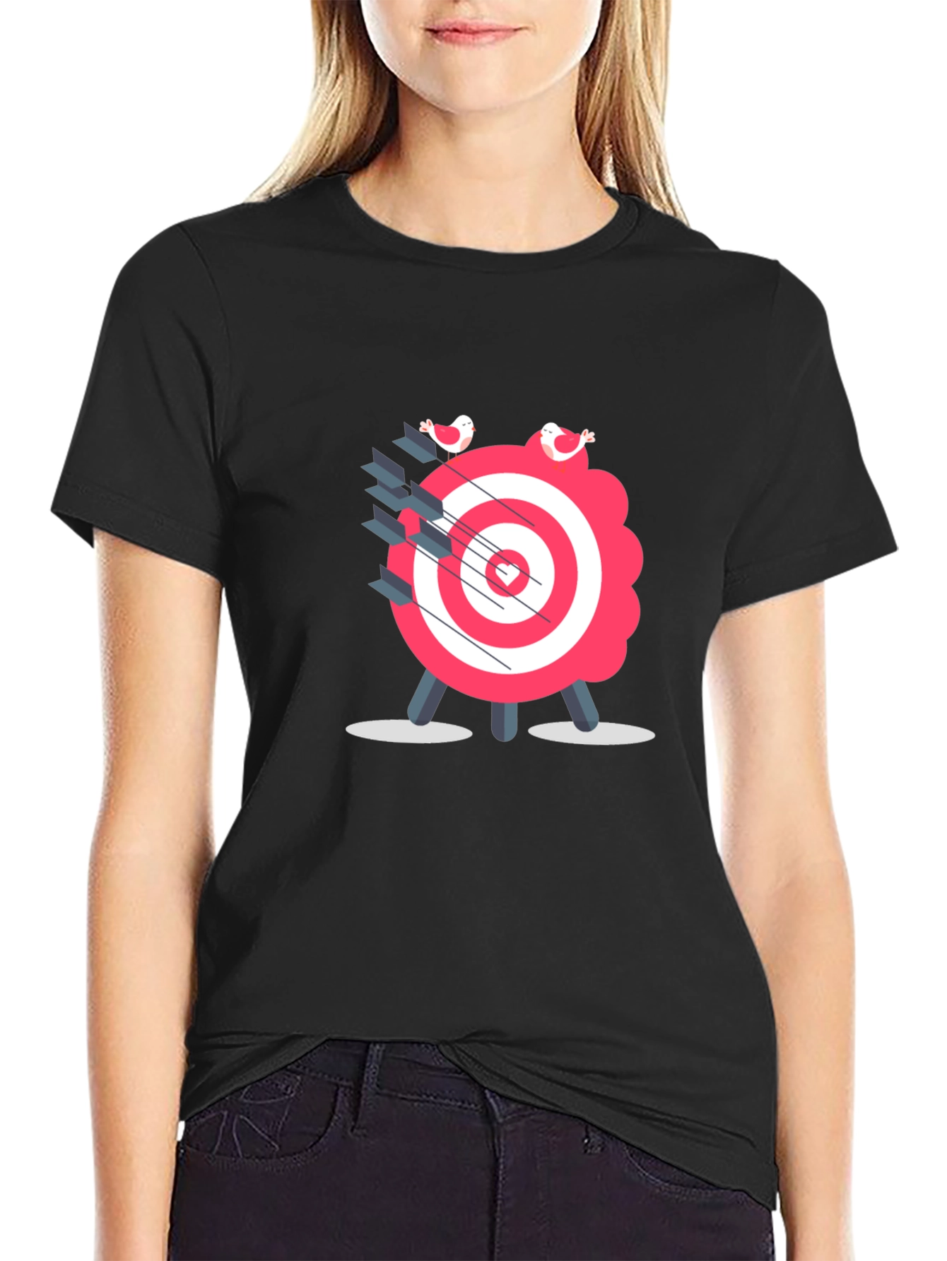 Black Target Practice Graphic Tee - Black Cotton Shirt view 2