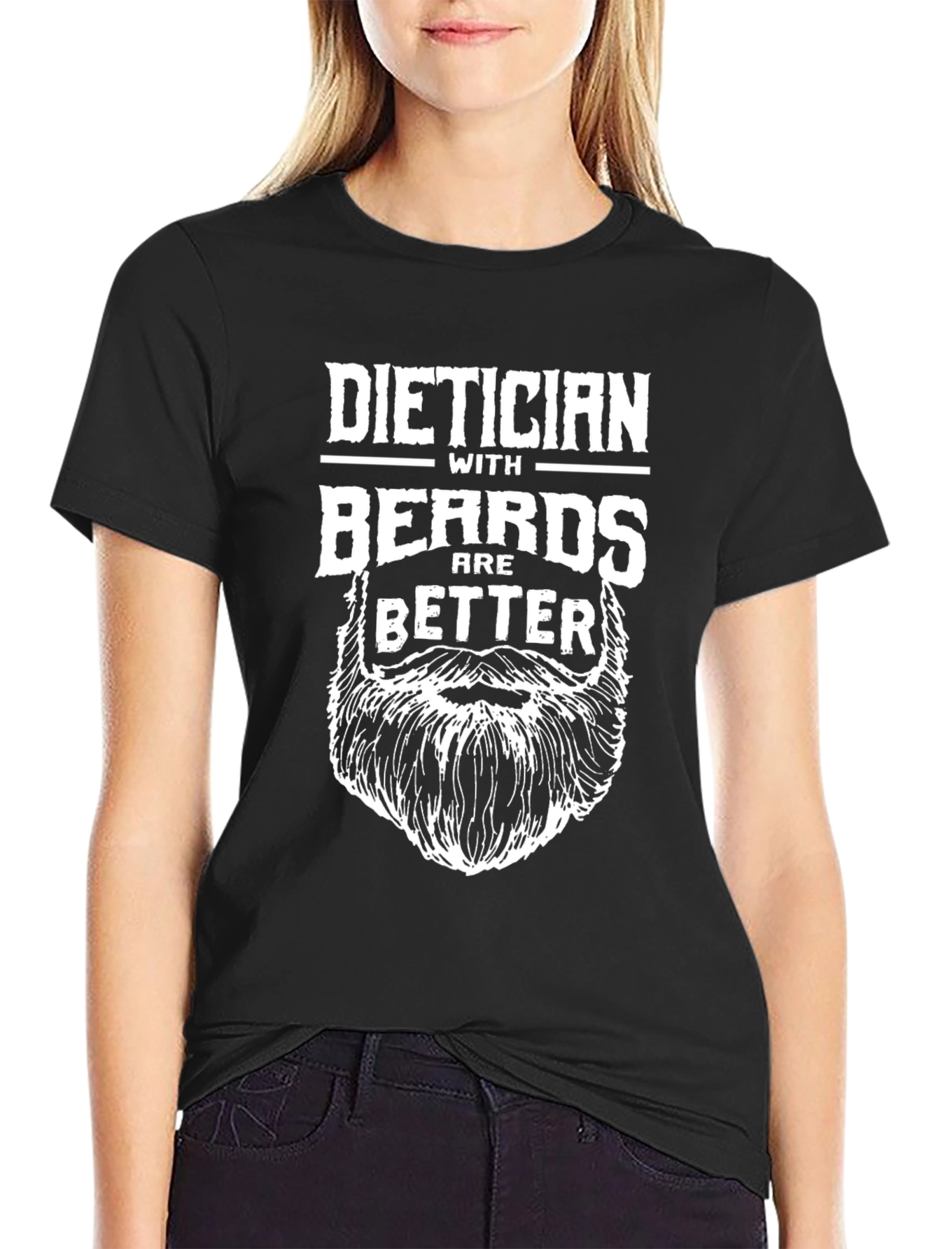 Black Dietician with Beards Graphic T-Shirt - Funny & Stylish view 2