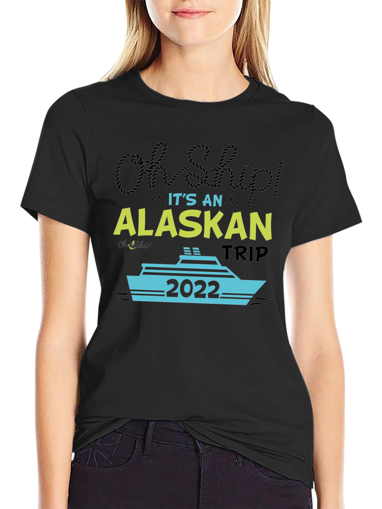 Black Alaskan Trip 2022 Graphic T-Shirt view 2