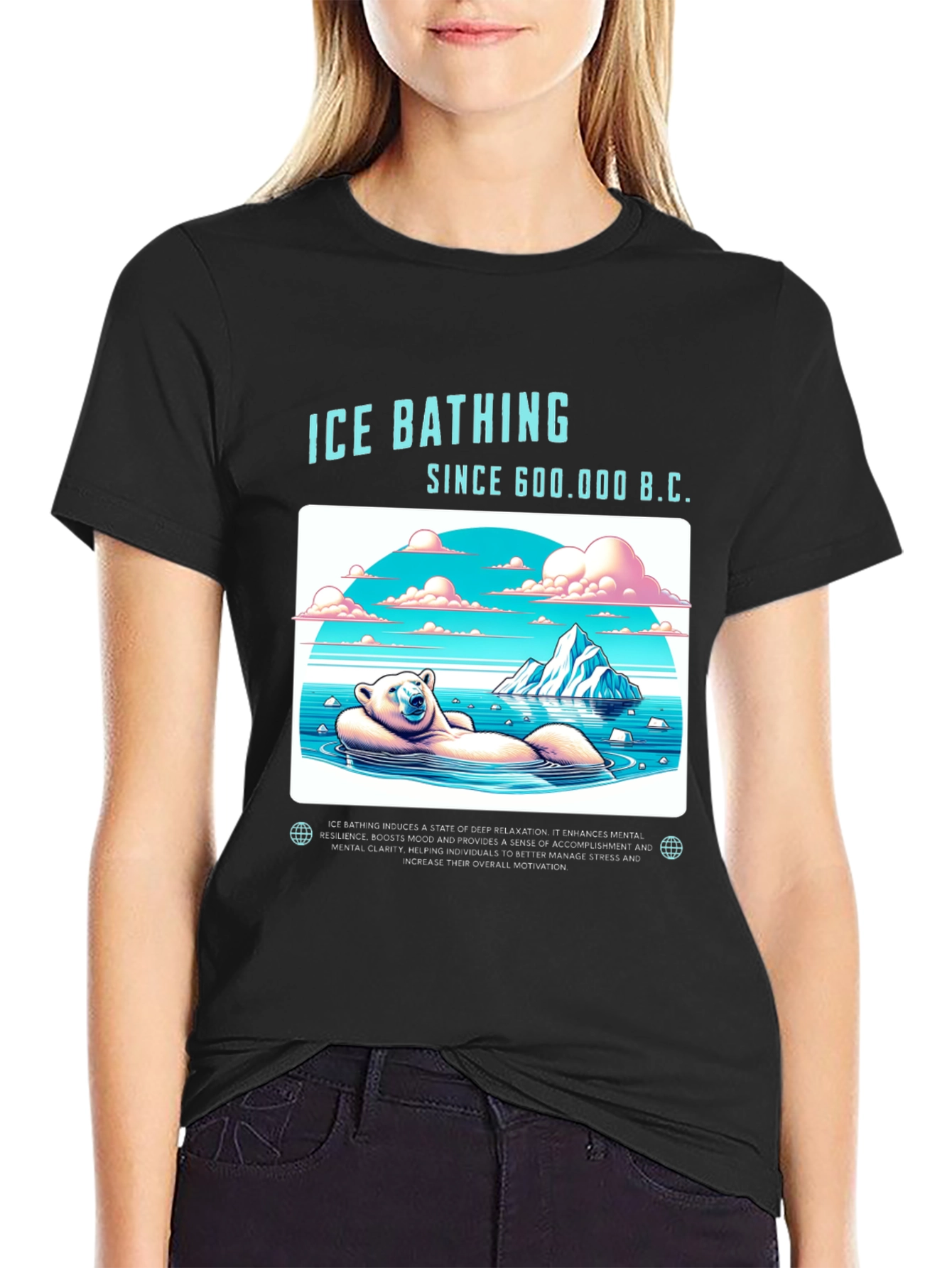 Ice Bathing Bear T-Shirt - Since 600,000 B.C. - 2