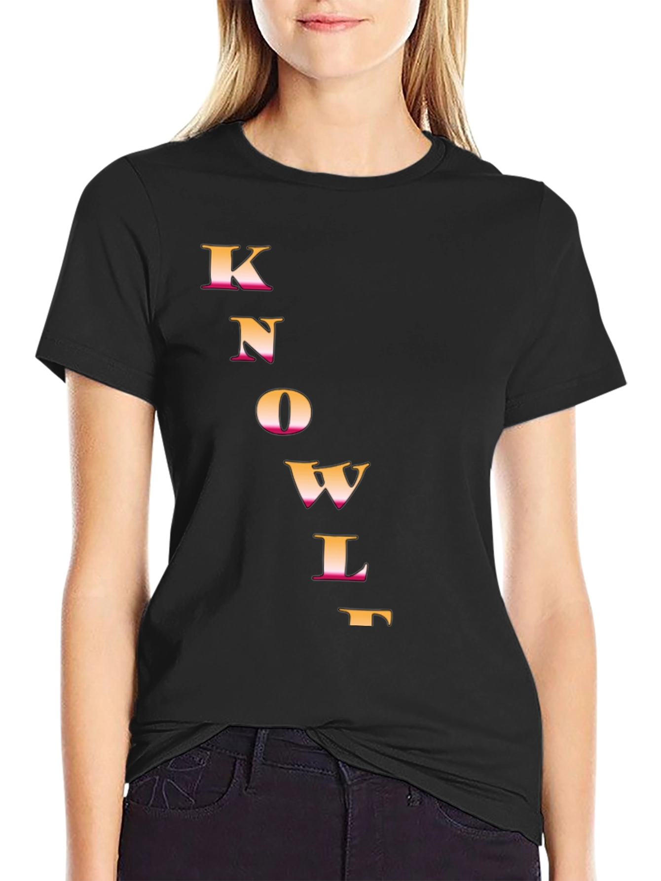 Black Knowlt Black T-Shirt - Stylish Graphic Tee view 2