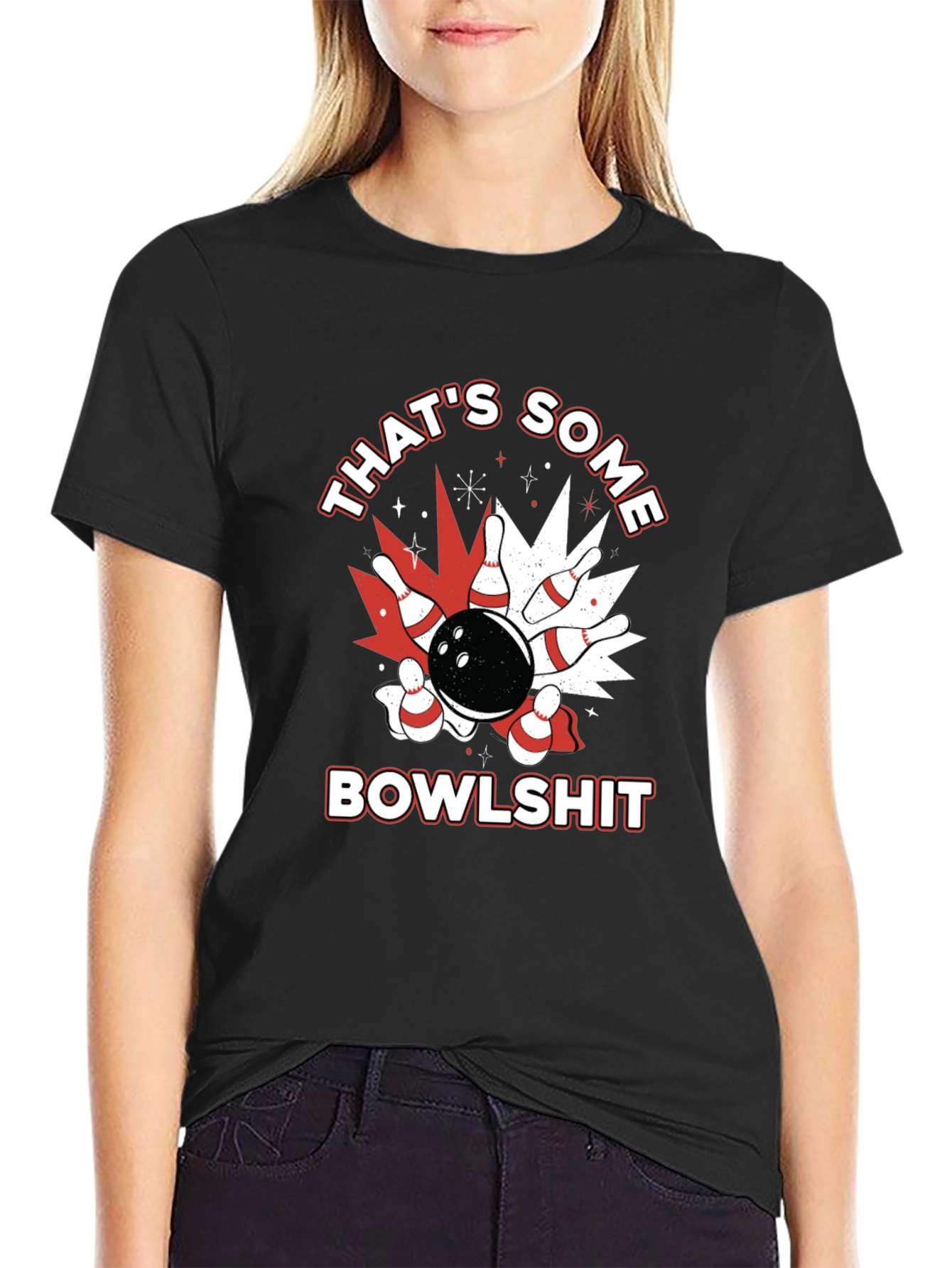 Black That's Some Bowlshit T-Shirt - Bowling Design view 2