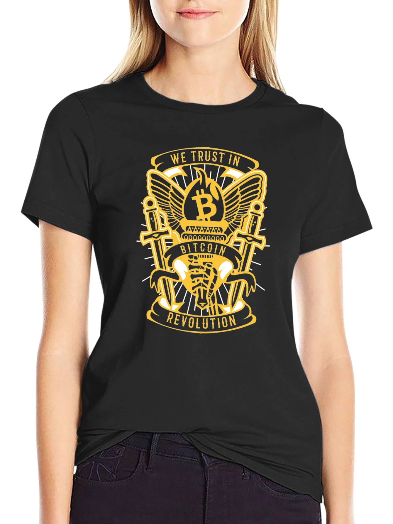 Black Bitcoin Revolution Graphic Tee - Black view 2