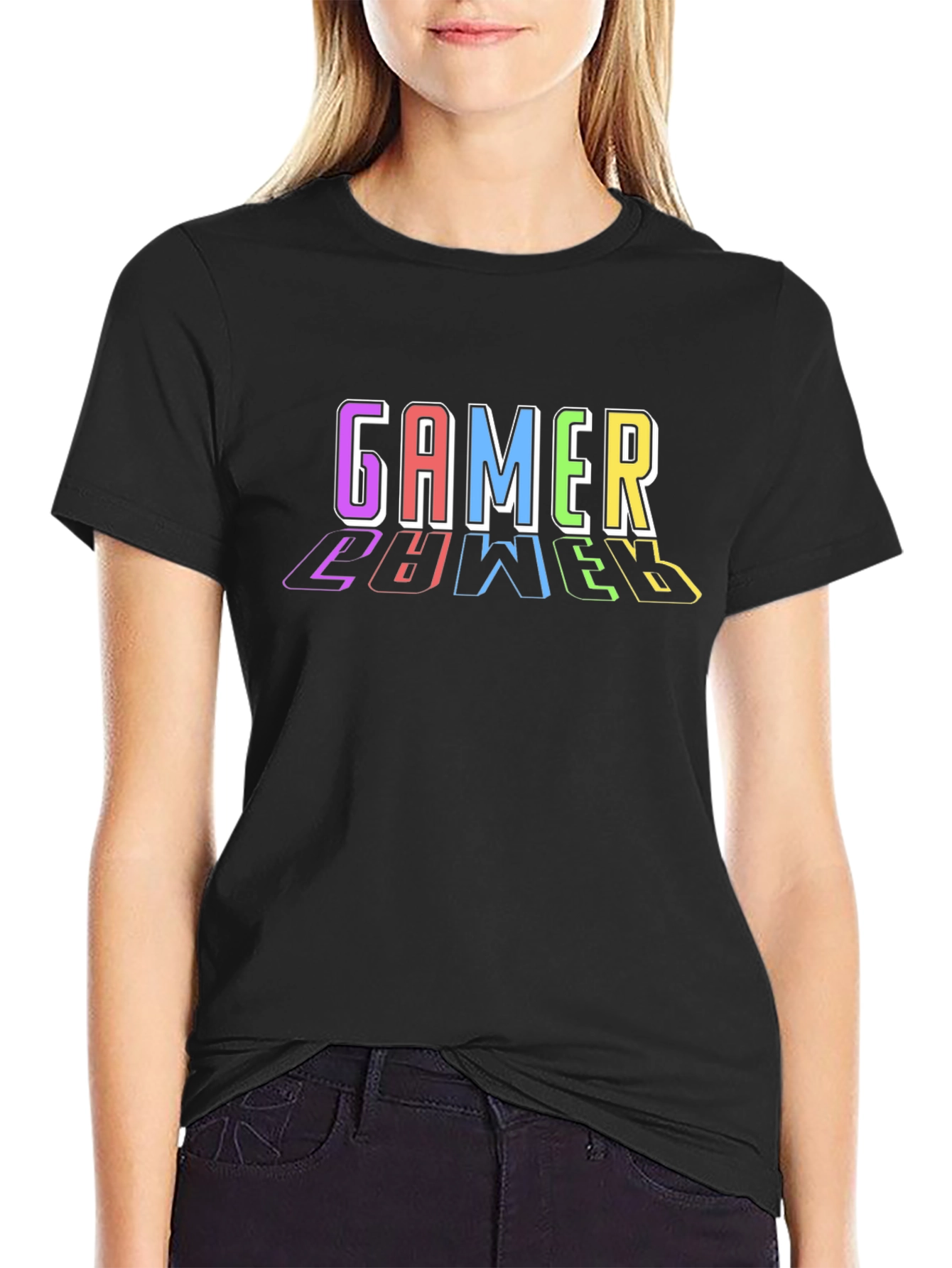 Black Gamer Level T-Shirt view 2