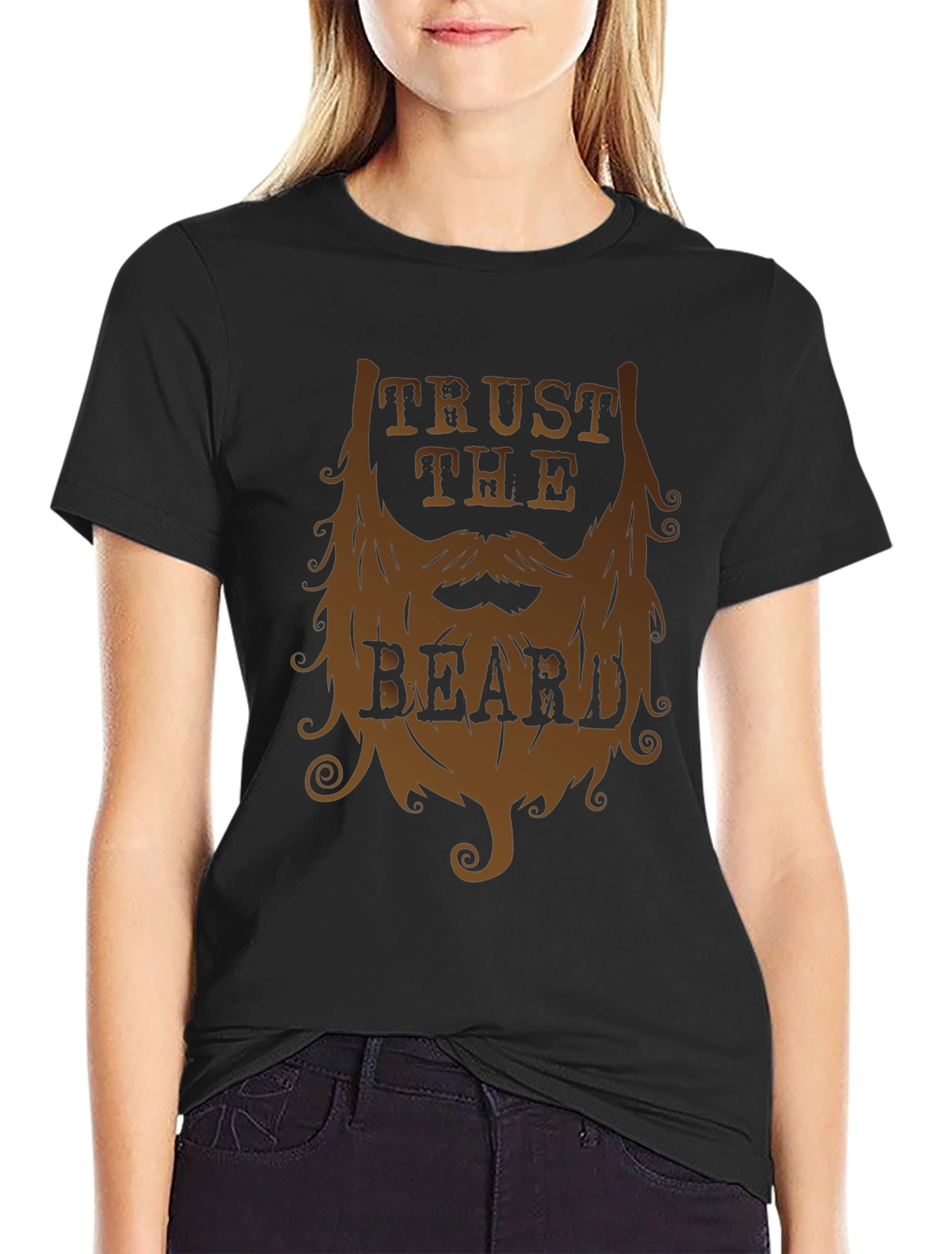 Black Trust the Beard Graphic Tee - Black view 2