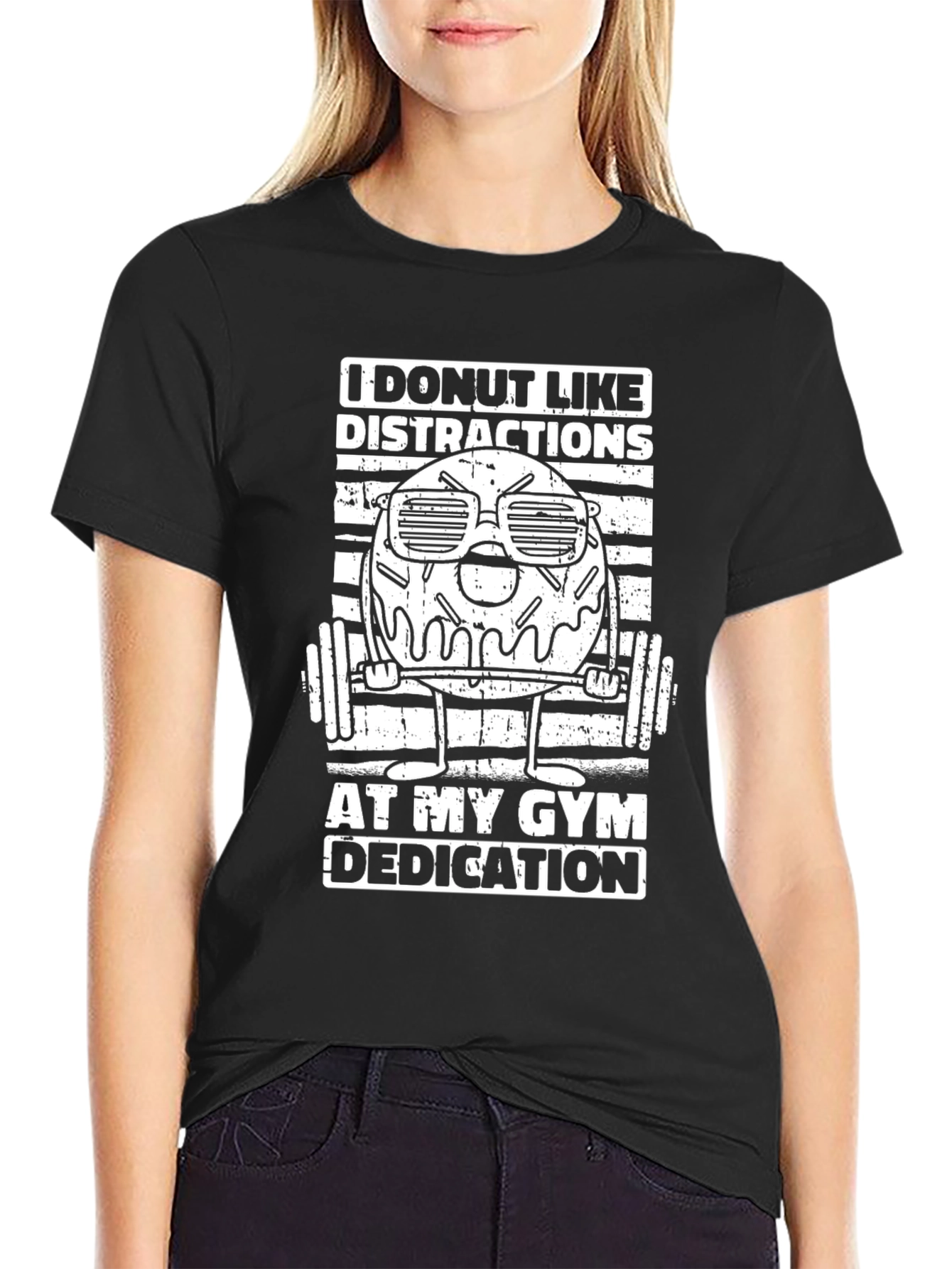 Black Donut Gym Dedication T-Shirt view 2