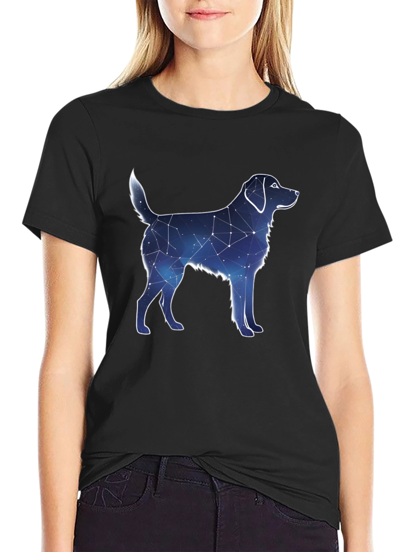 Black Constellation Dog Graphic Tee - Black view 2