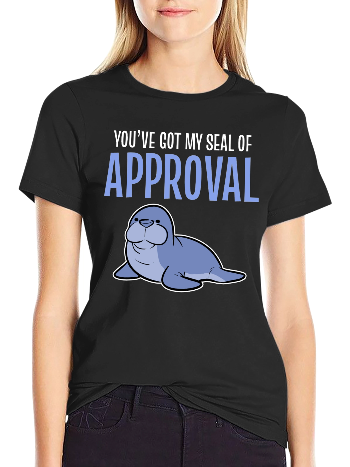 Black Seal of Approval Graphic T-Shirt view 2