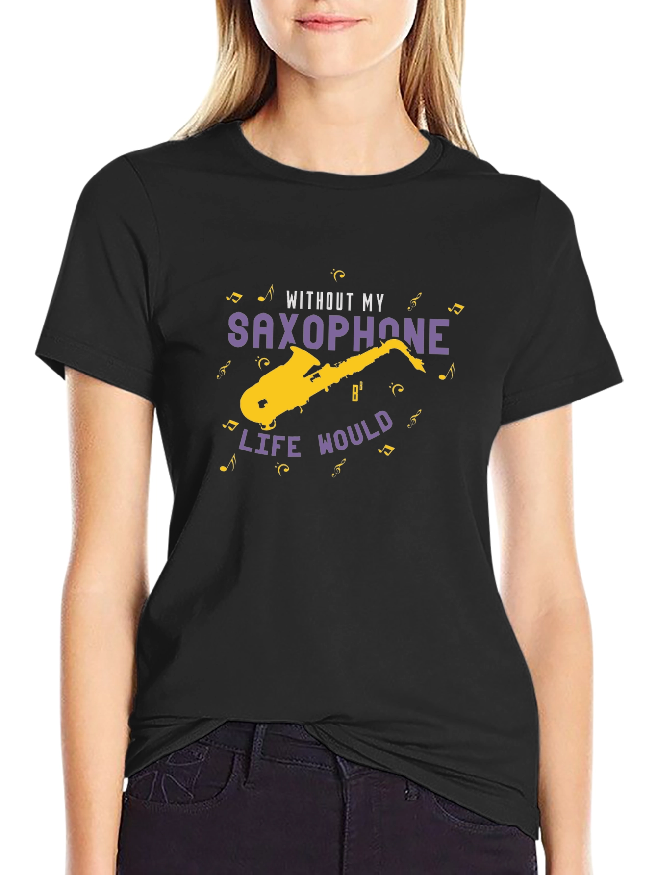 Black Saxophone Lover's T-Shirt view 2