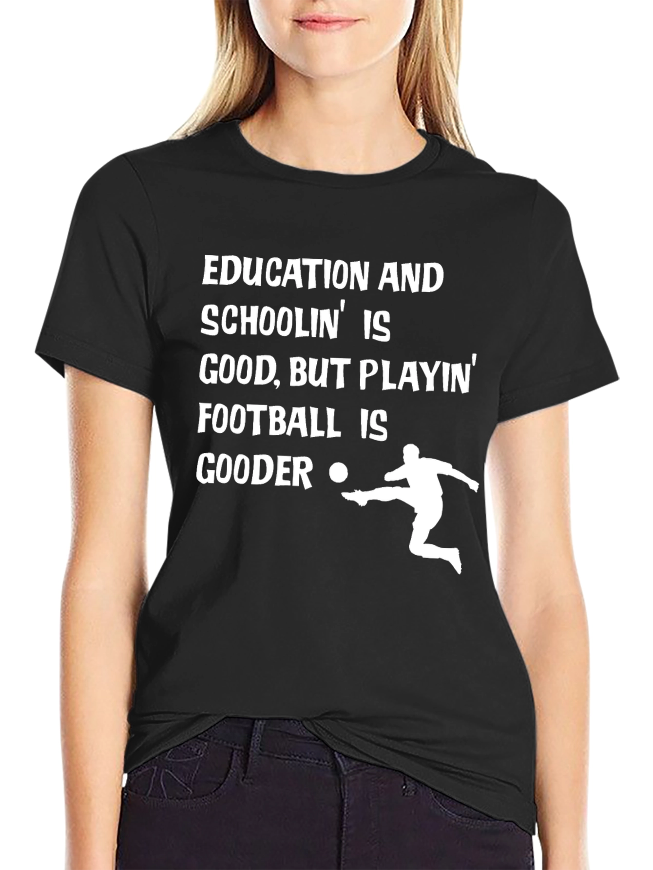 Black Football Is Gooder Graphic Tee view 2