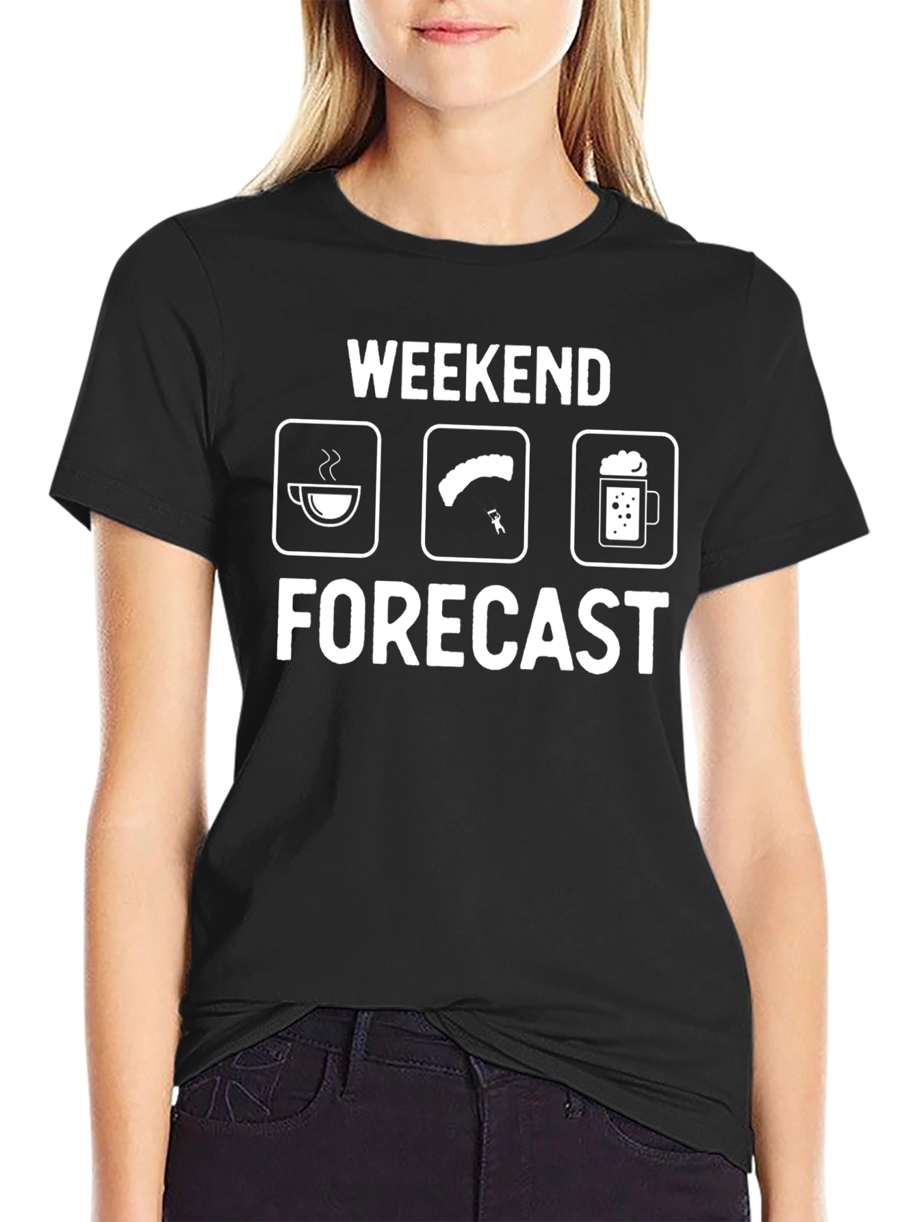 Black Weekend Forecast Graphic T-Shirt view 2