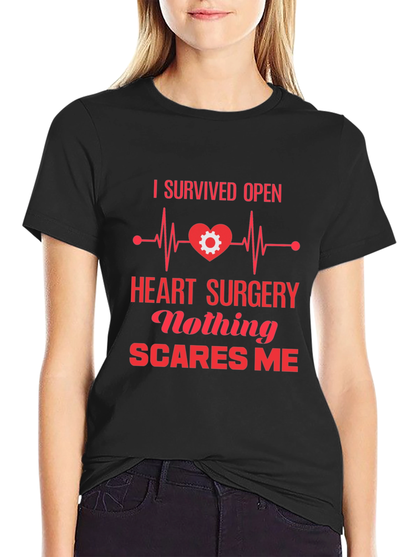 Black Heart Surgery Survivor Graphic Tee view 2