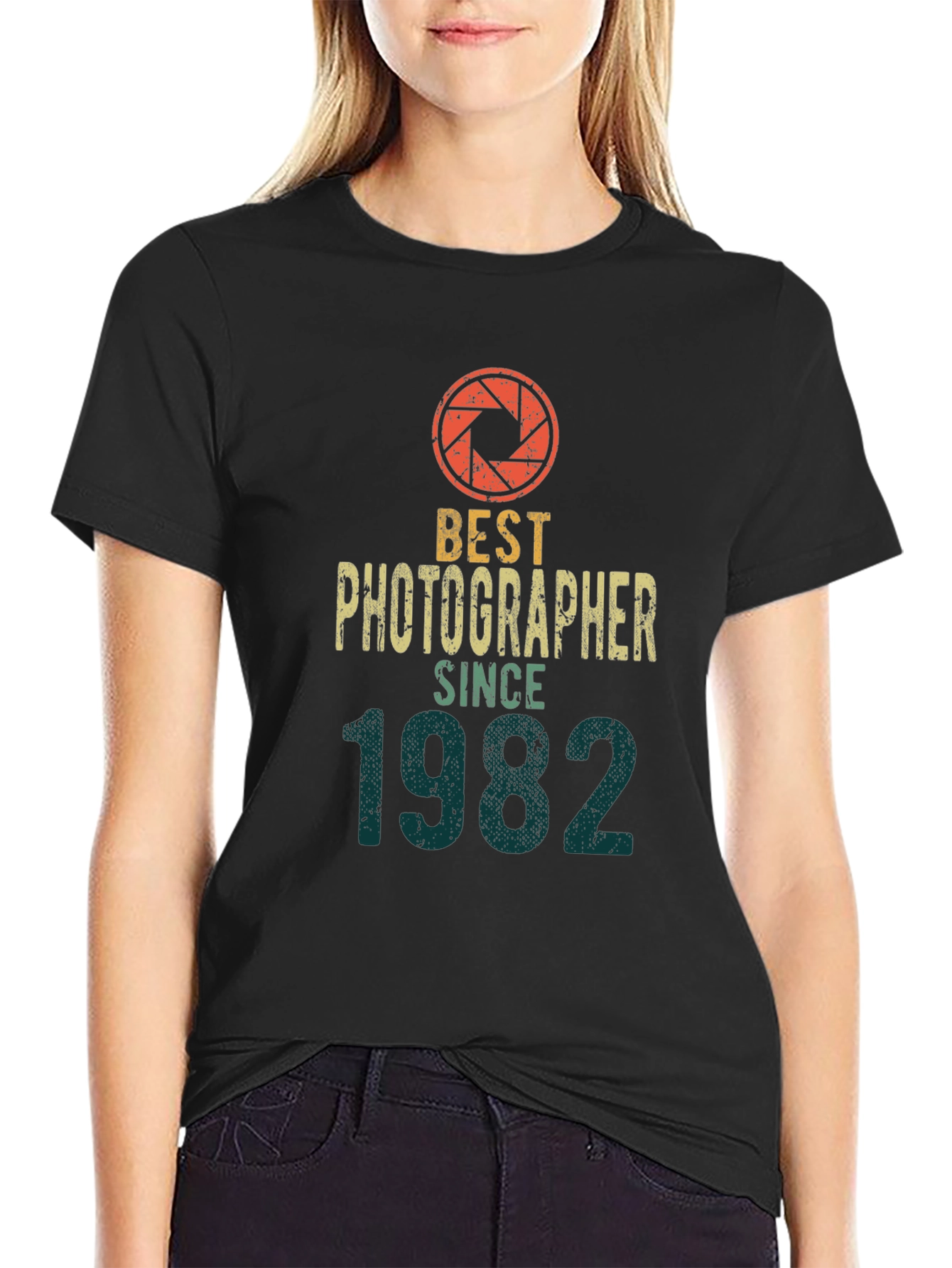 Black Best Photographer Since 1982 Black T-Shirt view 2