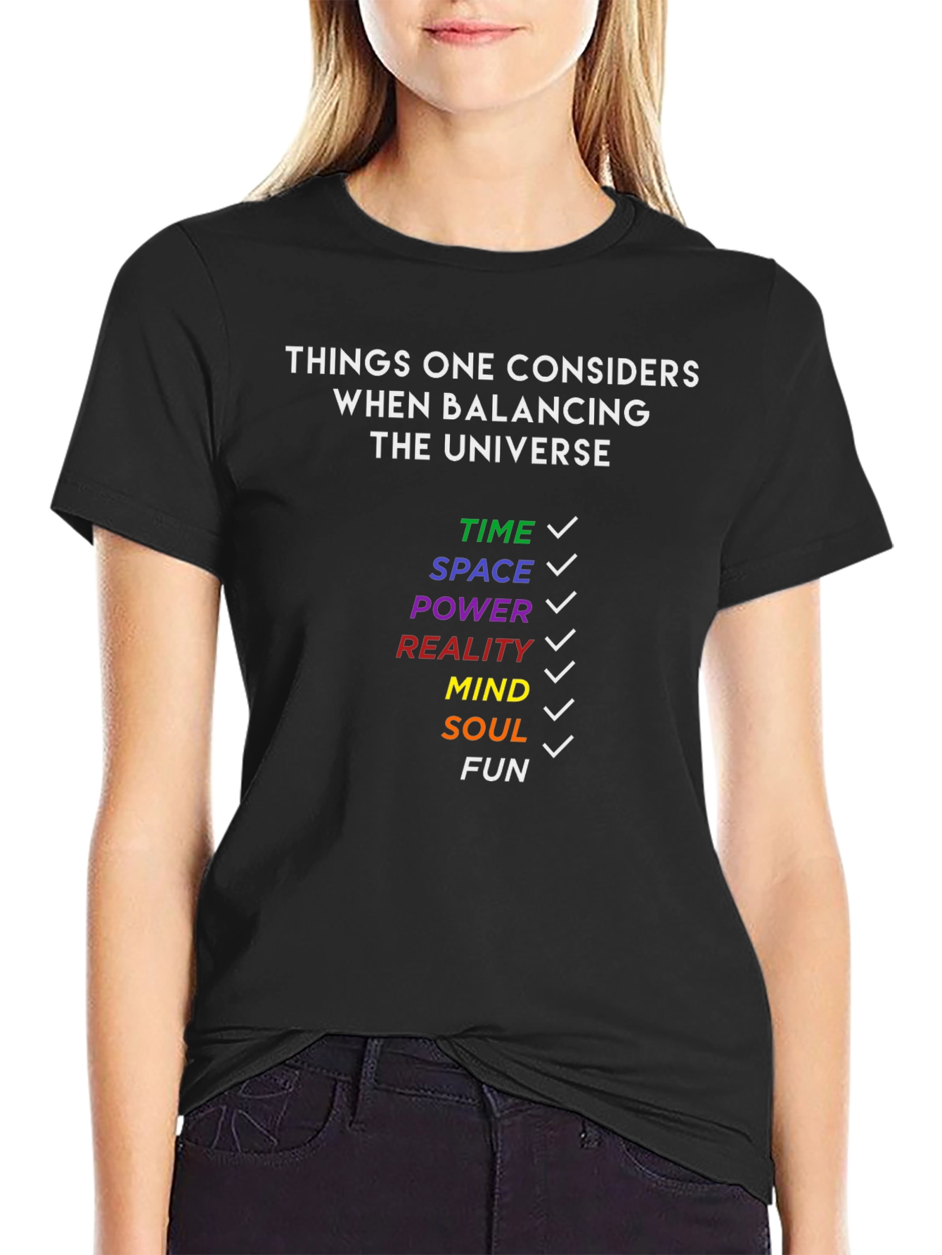 Black Balancing the Universe T-Shirt view 2