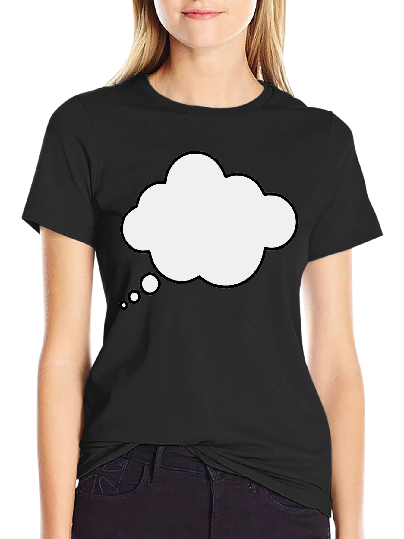 Black Thinking Cloud Black T-Shirt view 2